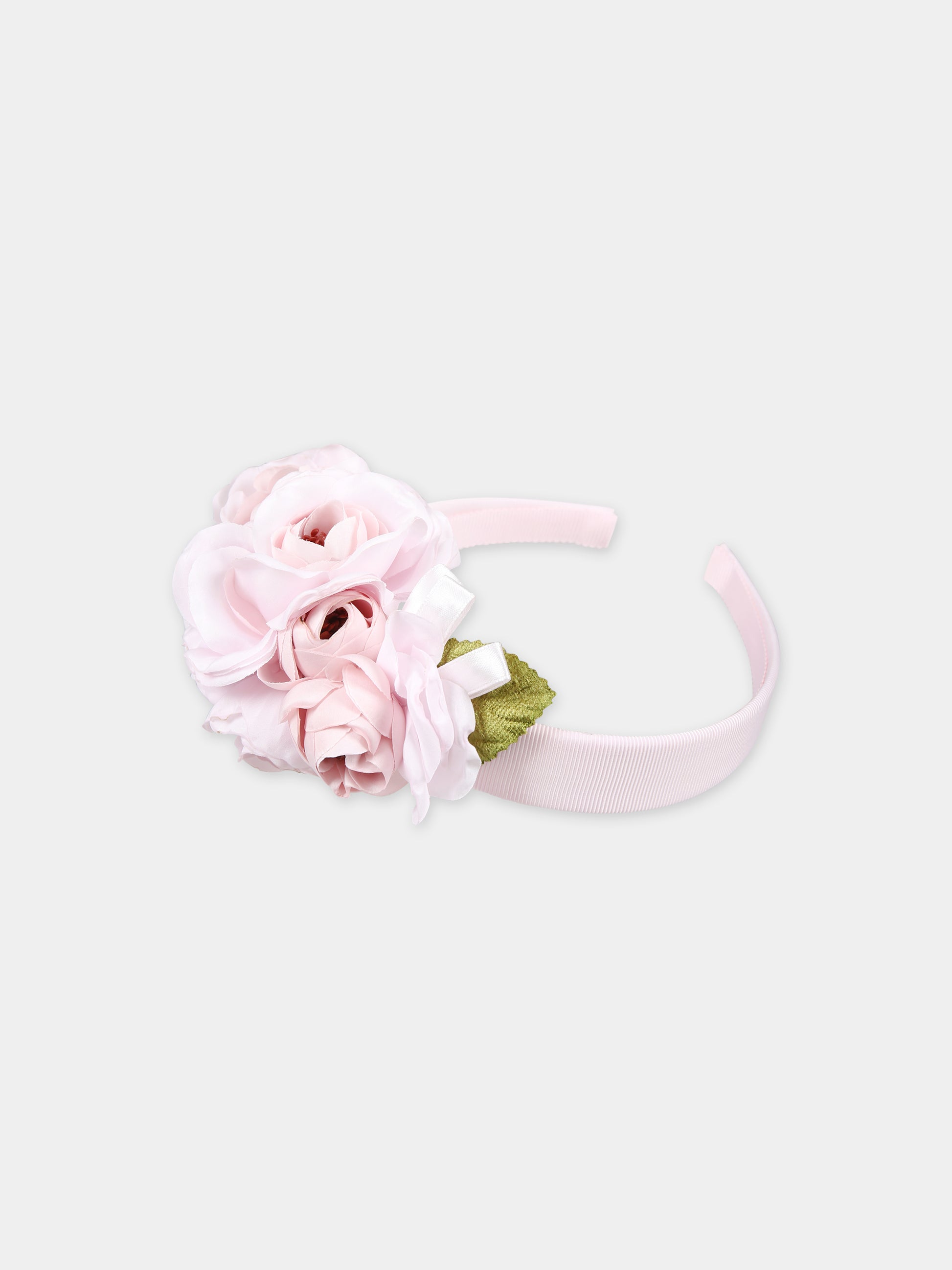Cerchietto rosa per bambina con fiori,Monnalisa,79C011 3726 9191