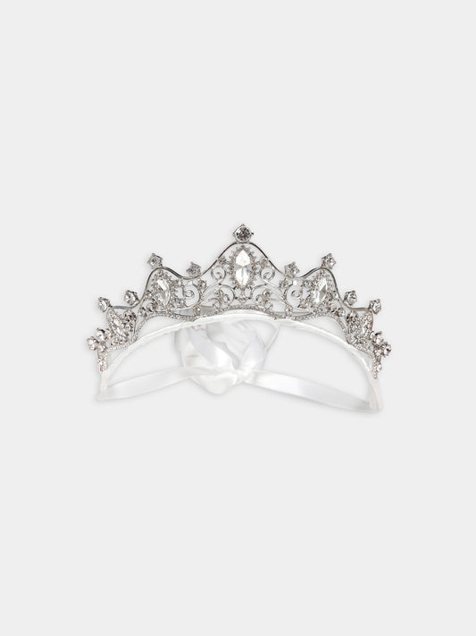 Cerchietto bianco a diadema per bambina,Monnalisa,77C001 3077 0001