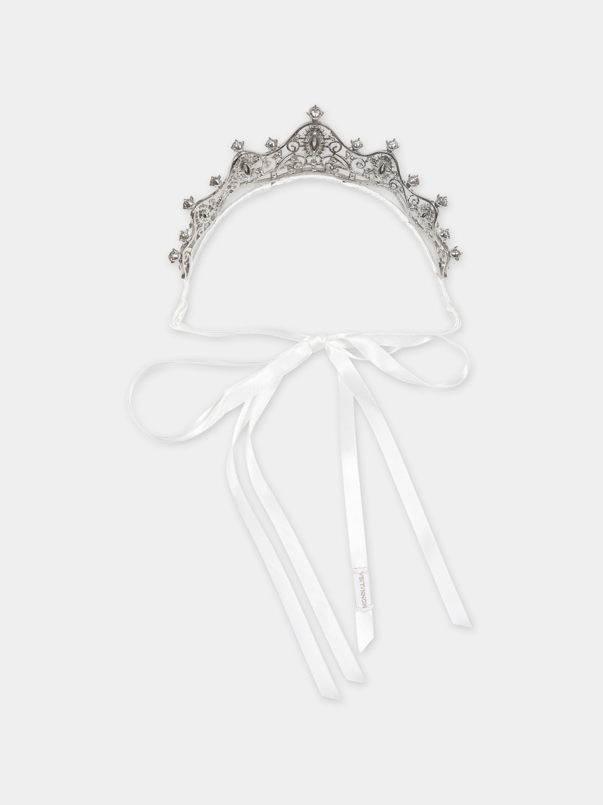 Cerchietto bianco a diadema per bambina,Monnalisa,77C001 3077 0001