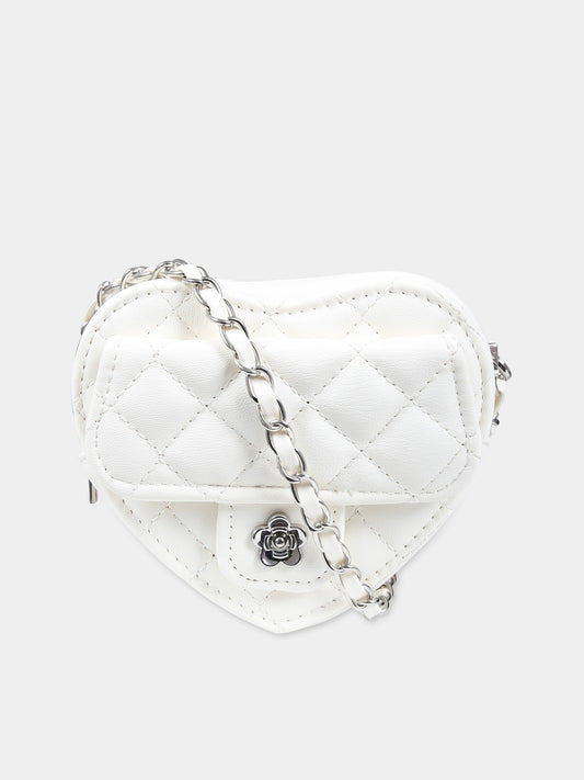 Borsa bianca per bambina a forma di cuore,Monnalisa,79C008 3068 0001