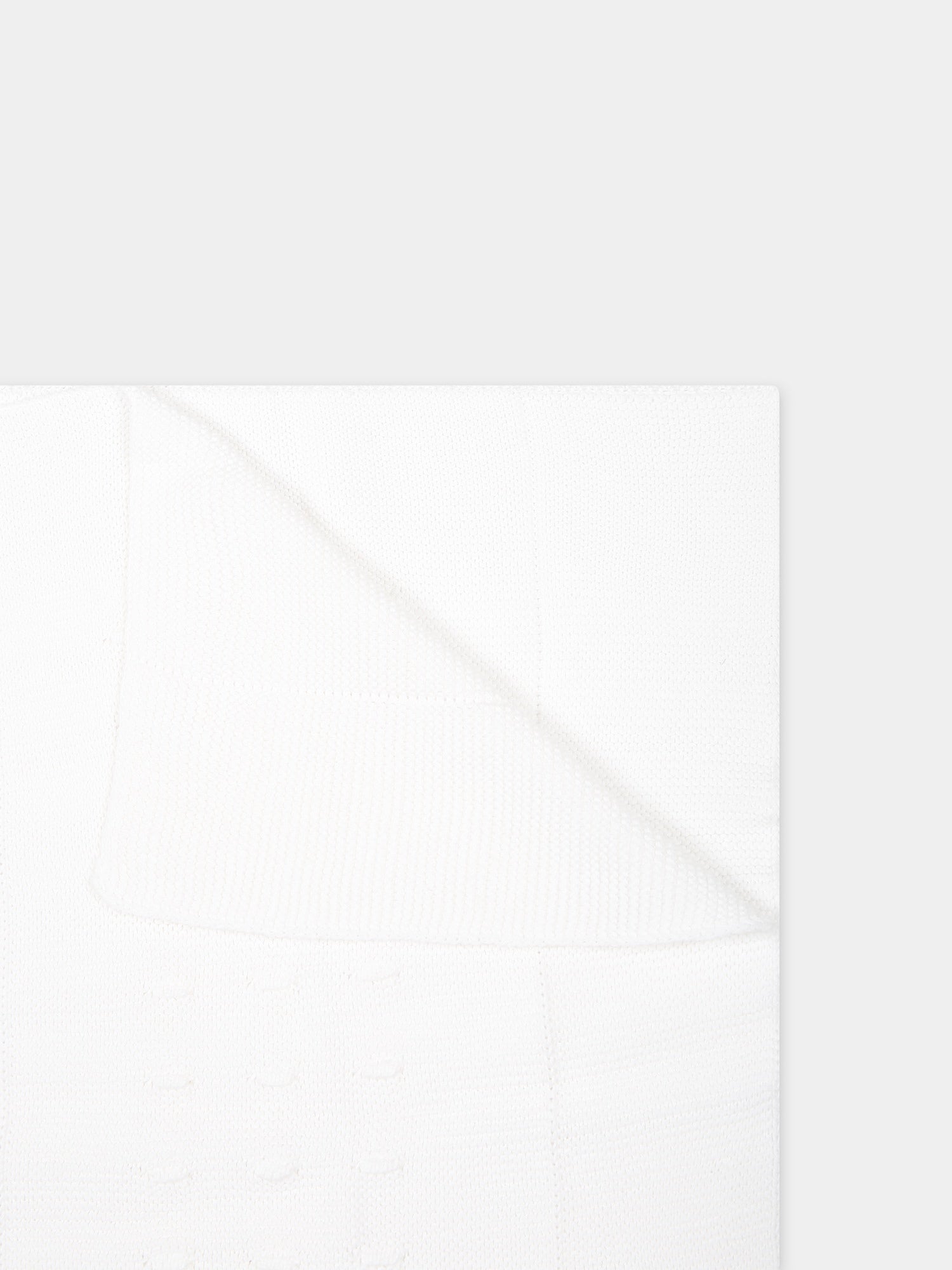 Coperta bianca per neonata con logo,Monnalisa,35C006 3062 0001