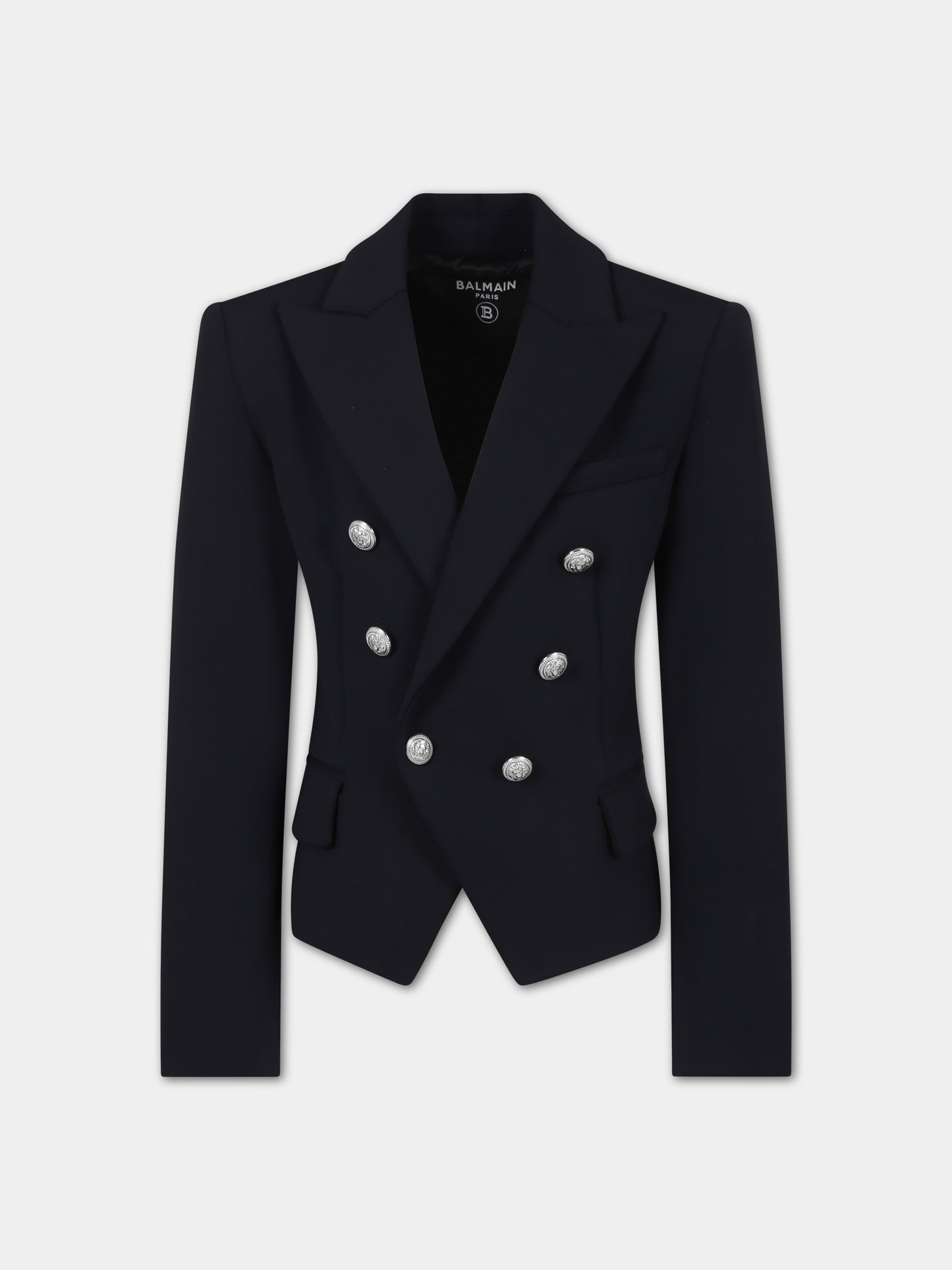 Giacca nera per bambina,Balmain Kids,BU2B54 A0141 930