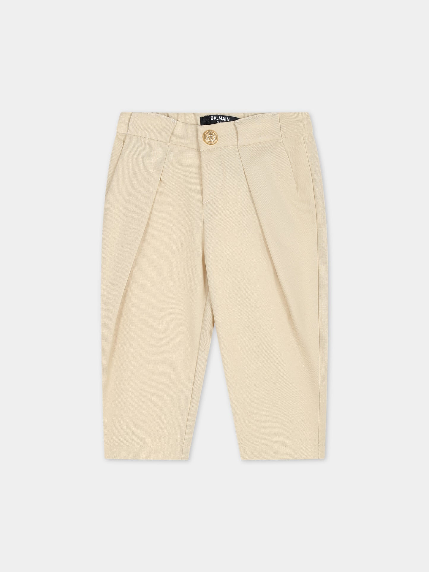 Pantaloni eleganti beige per neonato,Balmain Kids,BU6630 I0196 120