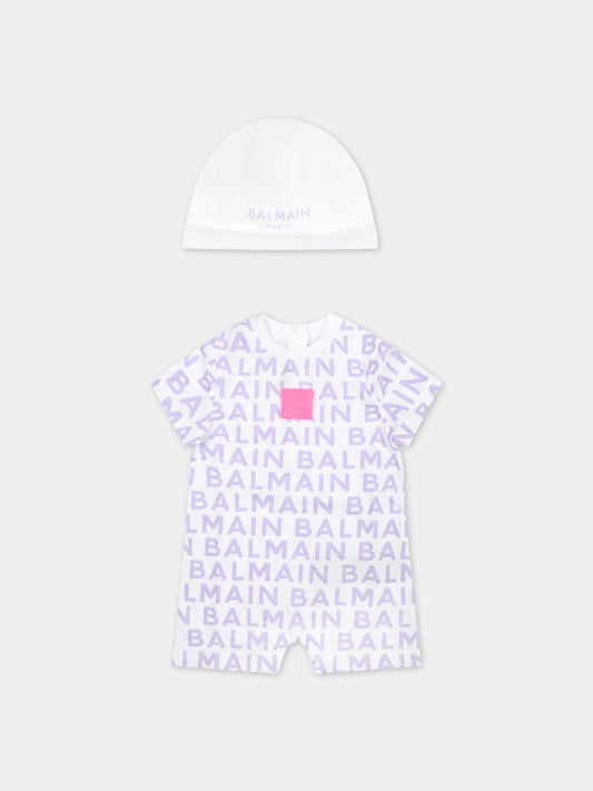 Set viola per neonata con logo,Balmain Kids,BUB57A Z1913 100LI