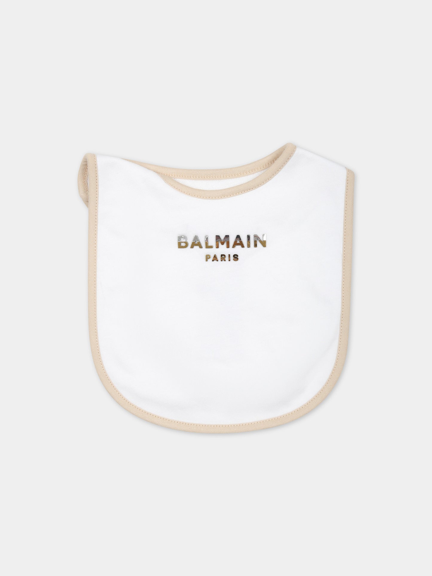 Set tutina beige per neonati con logo,Balmain Kids,BUB54A Z0057 100BG