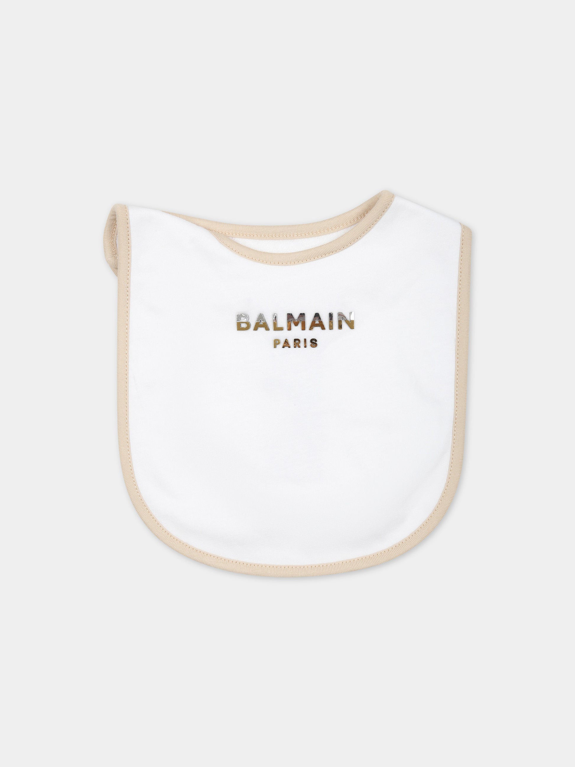 Set tutina beige per neonati con logo,Balmain Kids,BUB54A Z0057 100BG