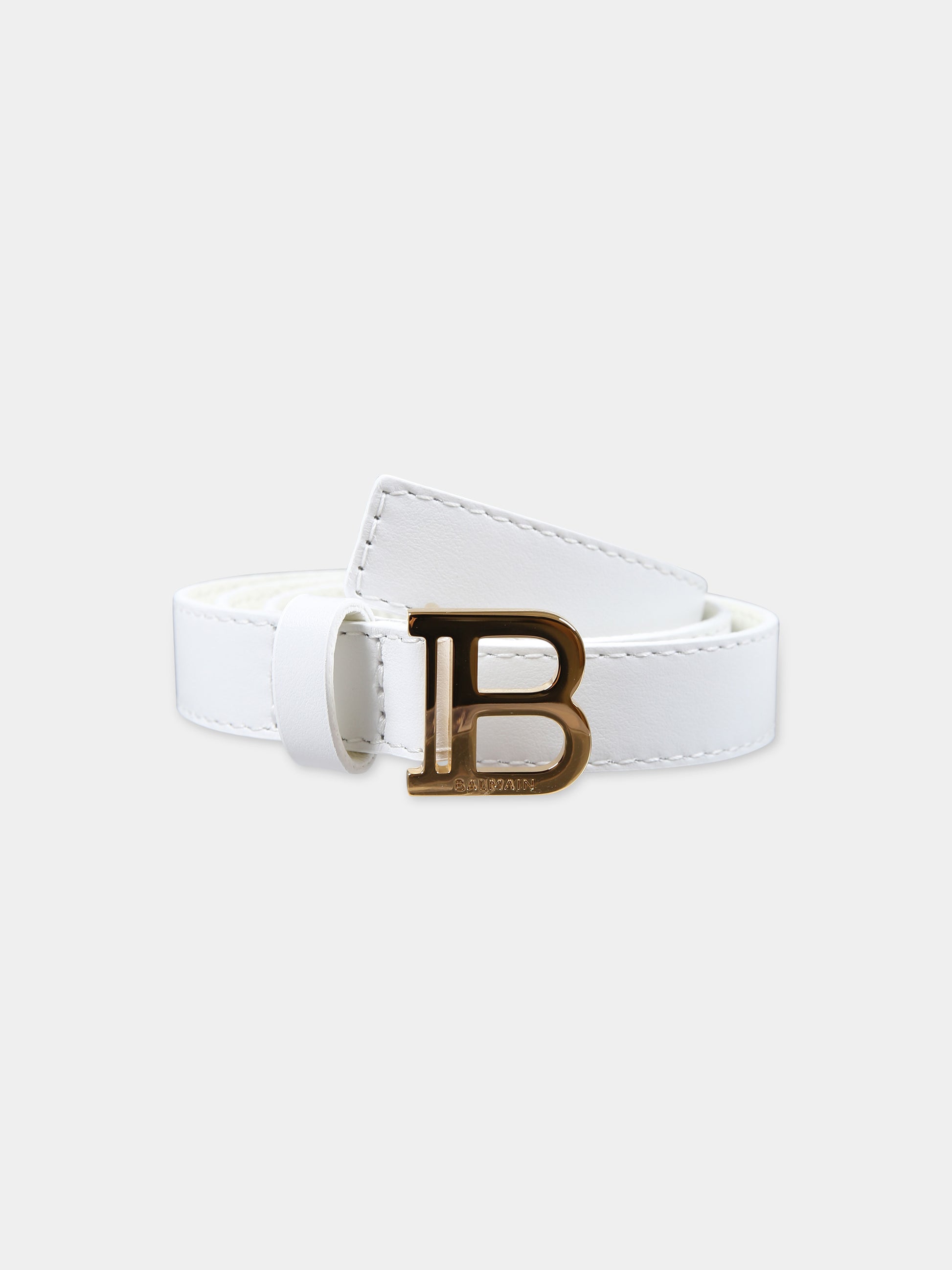 Cintura bianca per bambina con logo,Balmain Kids,BU0B01 Z0847 100