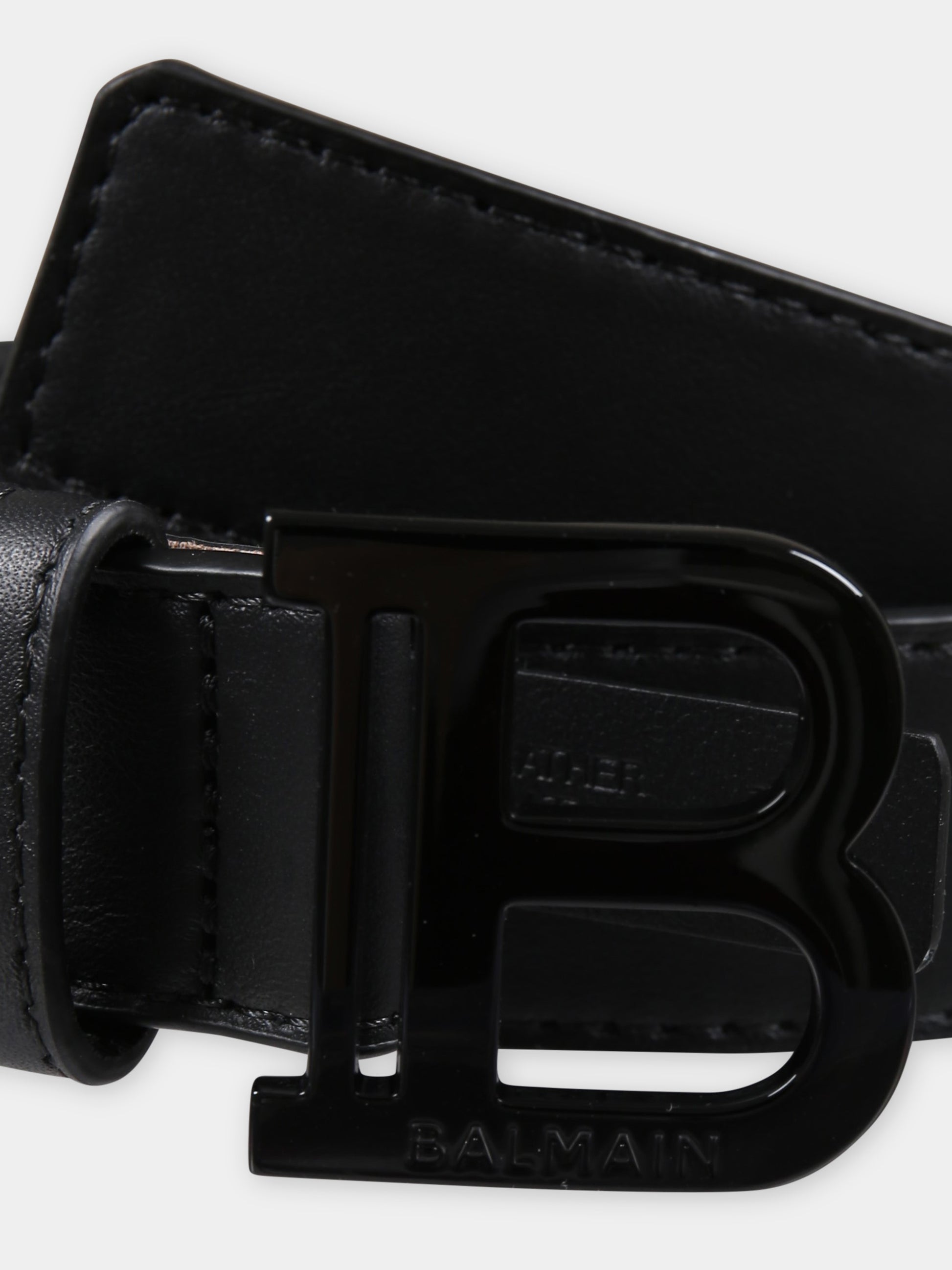 Cintura nera per bambini con logo,Balmain Kids,BU0Q81 Z0847 930NE