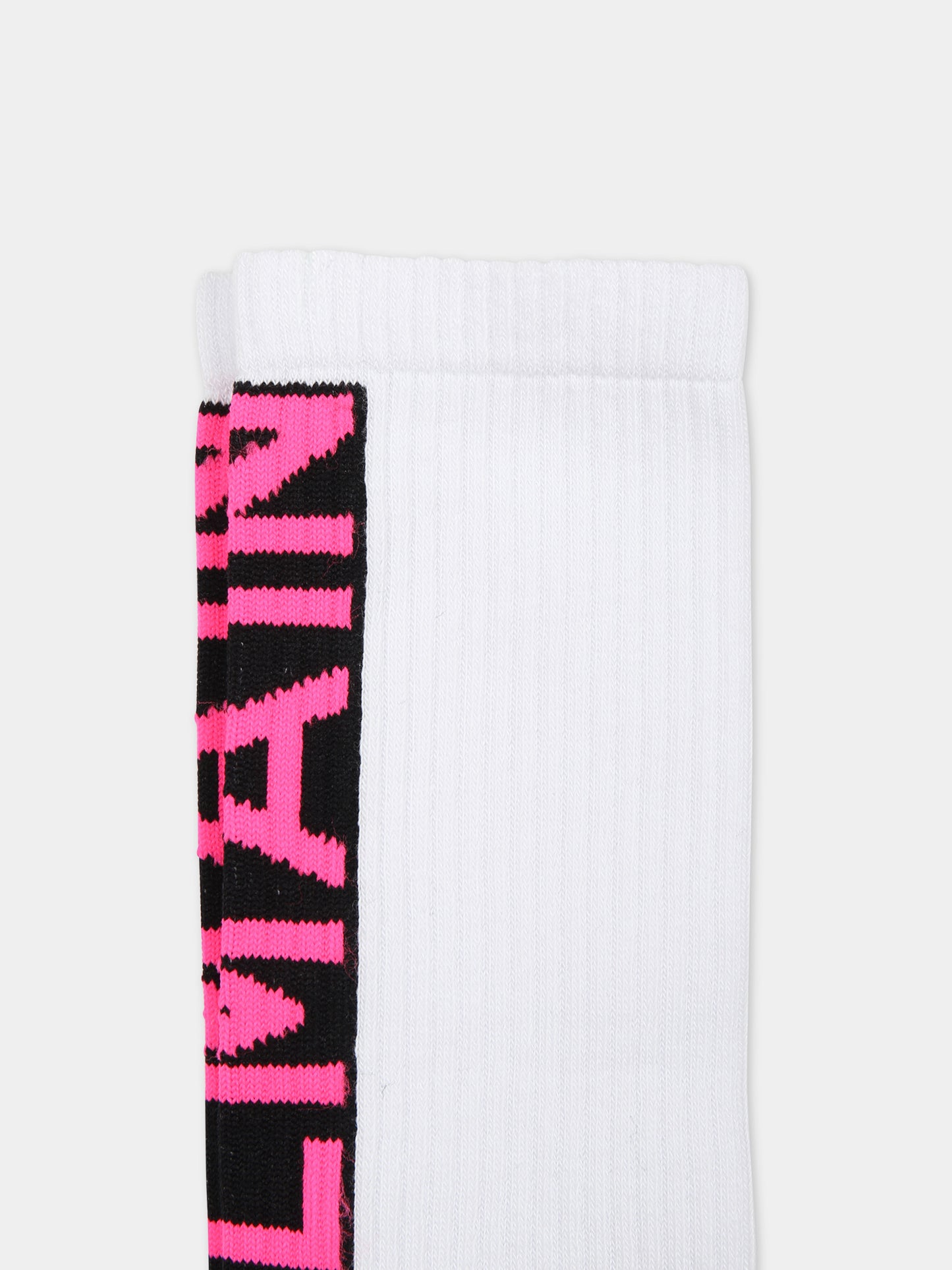 Calze bianche per bambina con logo,Balmain Kids,BU0P00 Z0553 100FU