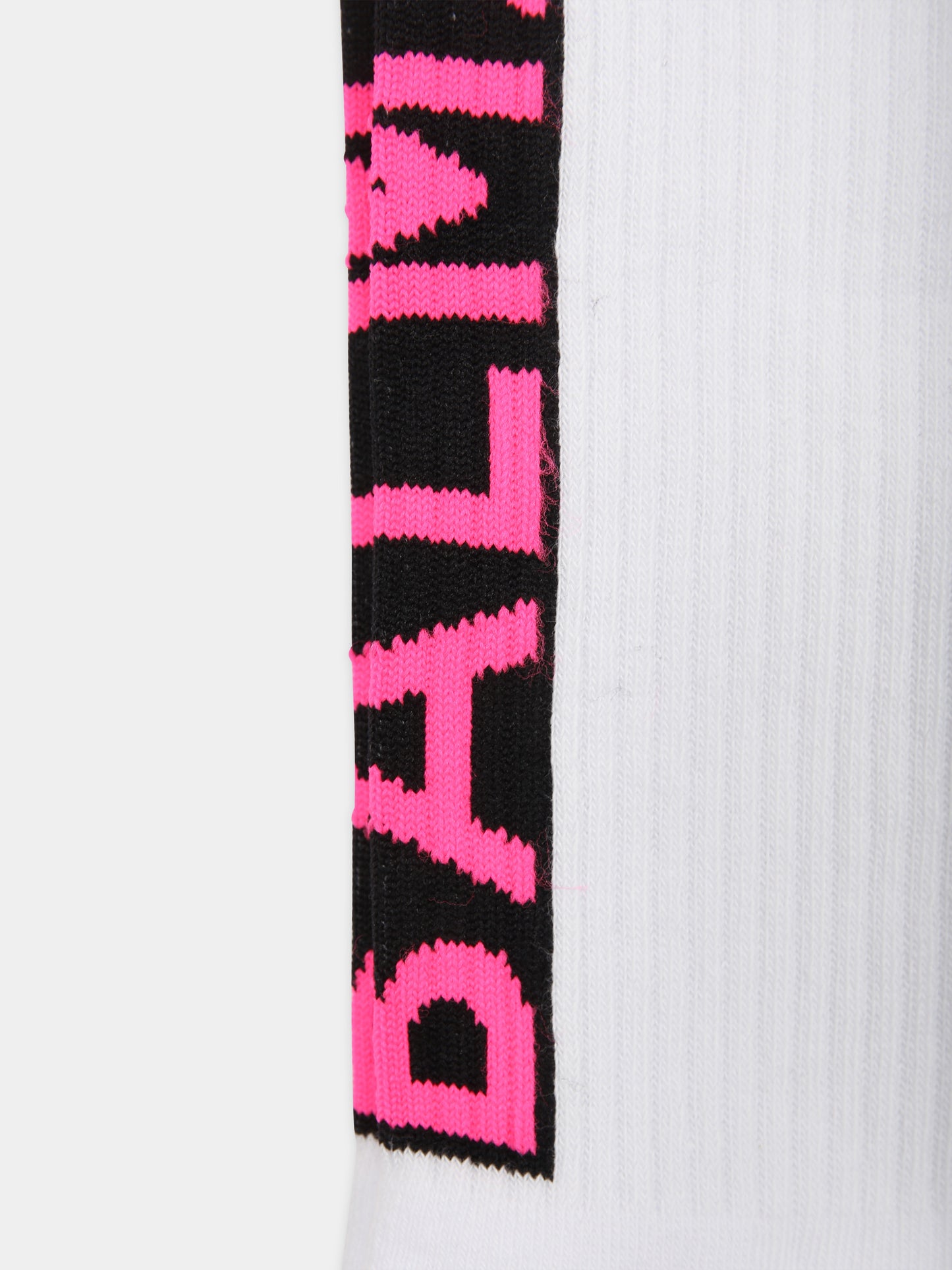 Calze bianche per bambina con logo,Balmain Kids,BU0P00 Z0553 100FU
