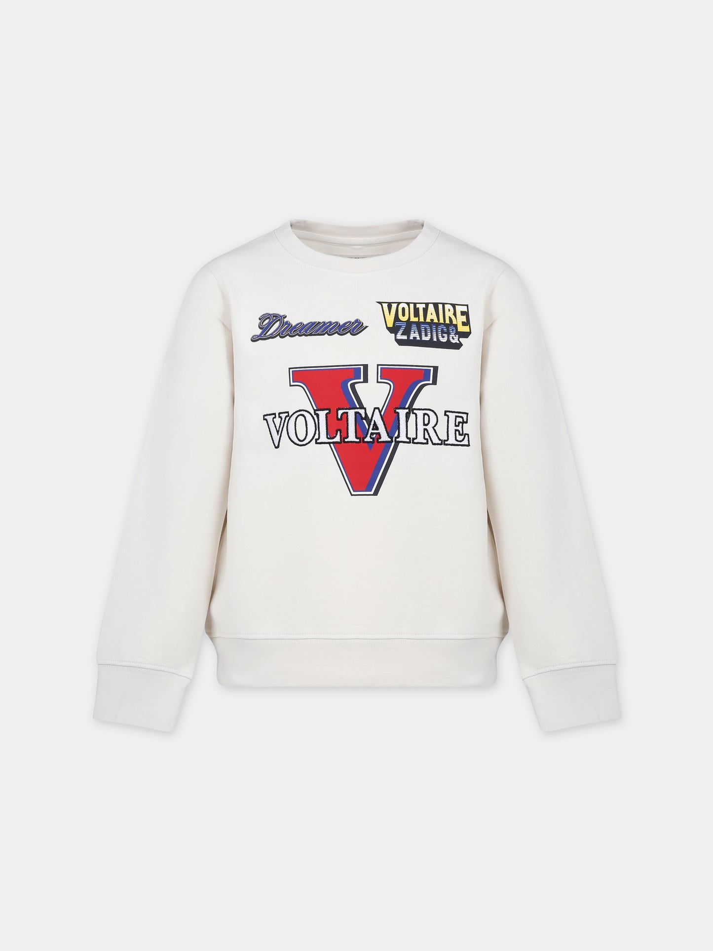 Felpa avorio per bambino con logo,Zadig & Voltaire Kids,X60098 182