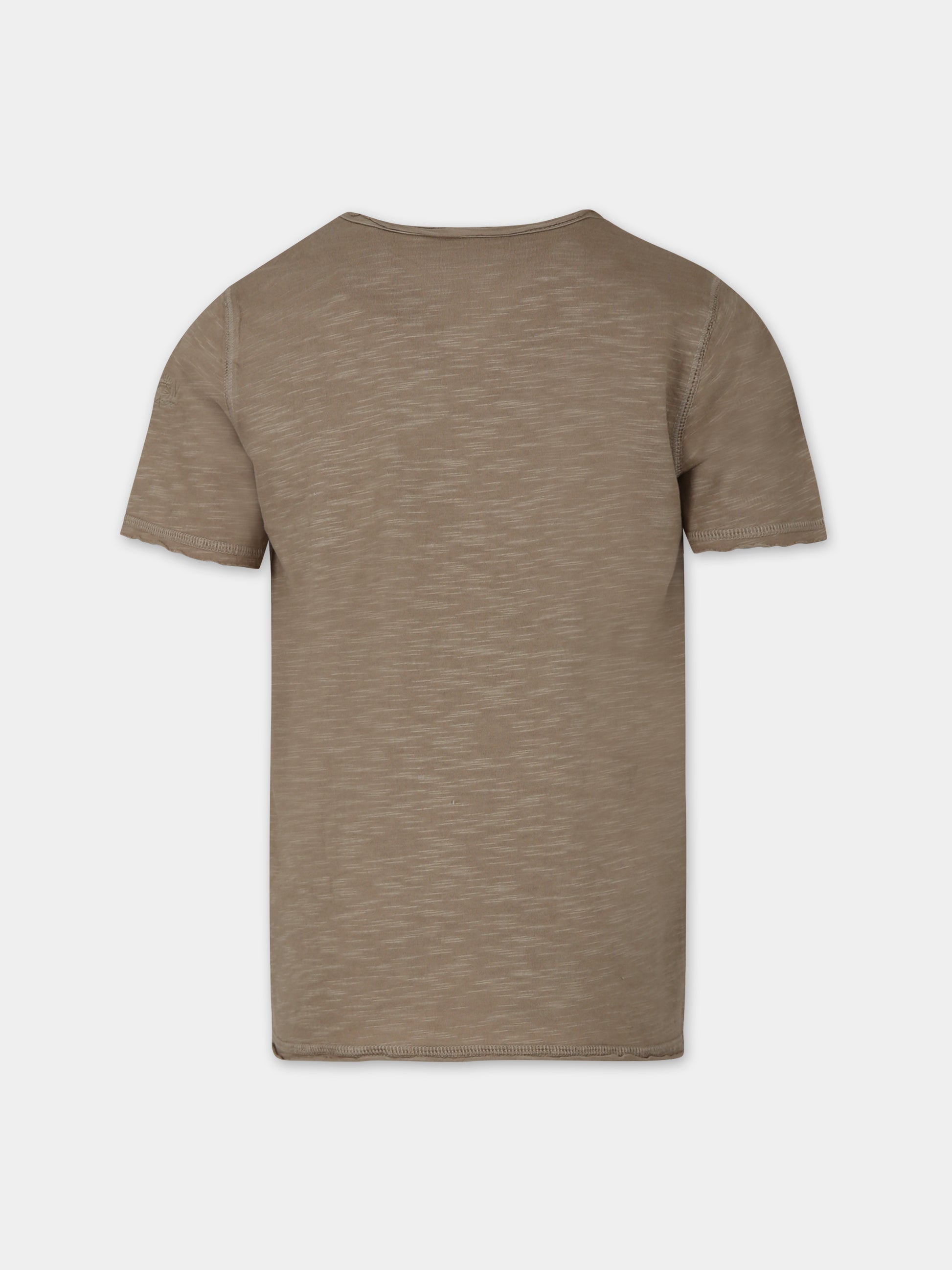 T-shirt marrone per bambino con stampa,Zadig & Voltaire Kids,X60093 210
