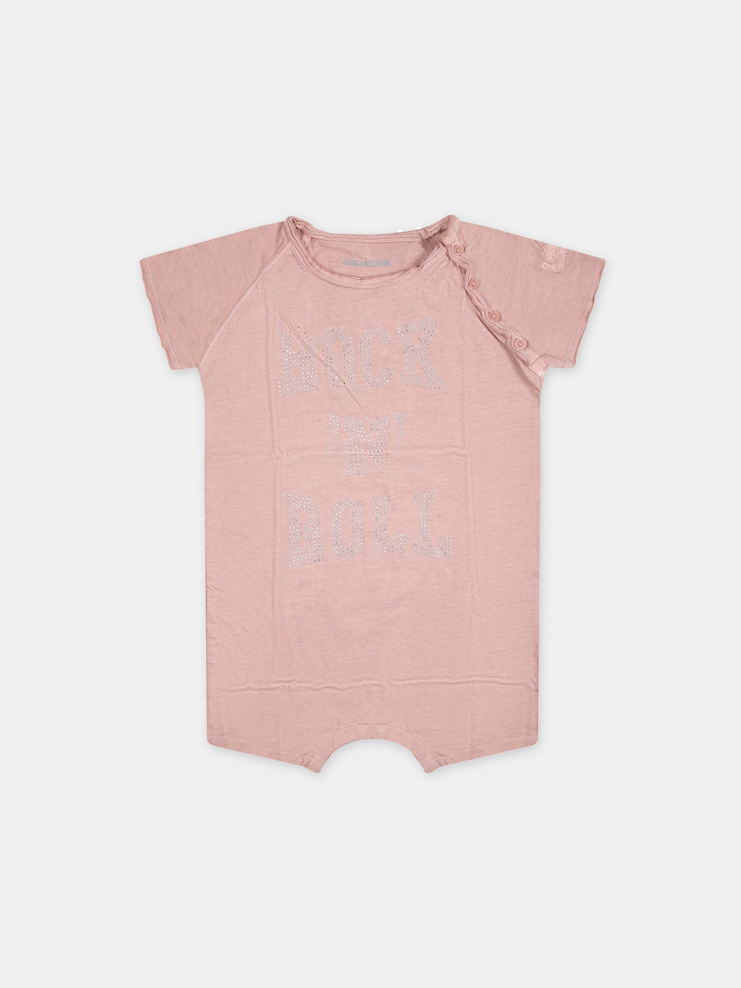Pagliaccetto rosa per neonata con stampa,Zadig & Voltaire Kids,X60062 292