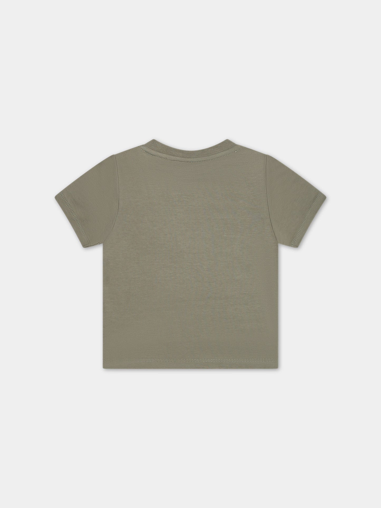 T-shirt verde per neonato con logo,Timberland,T60171 724