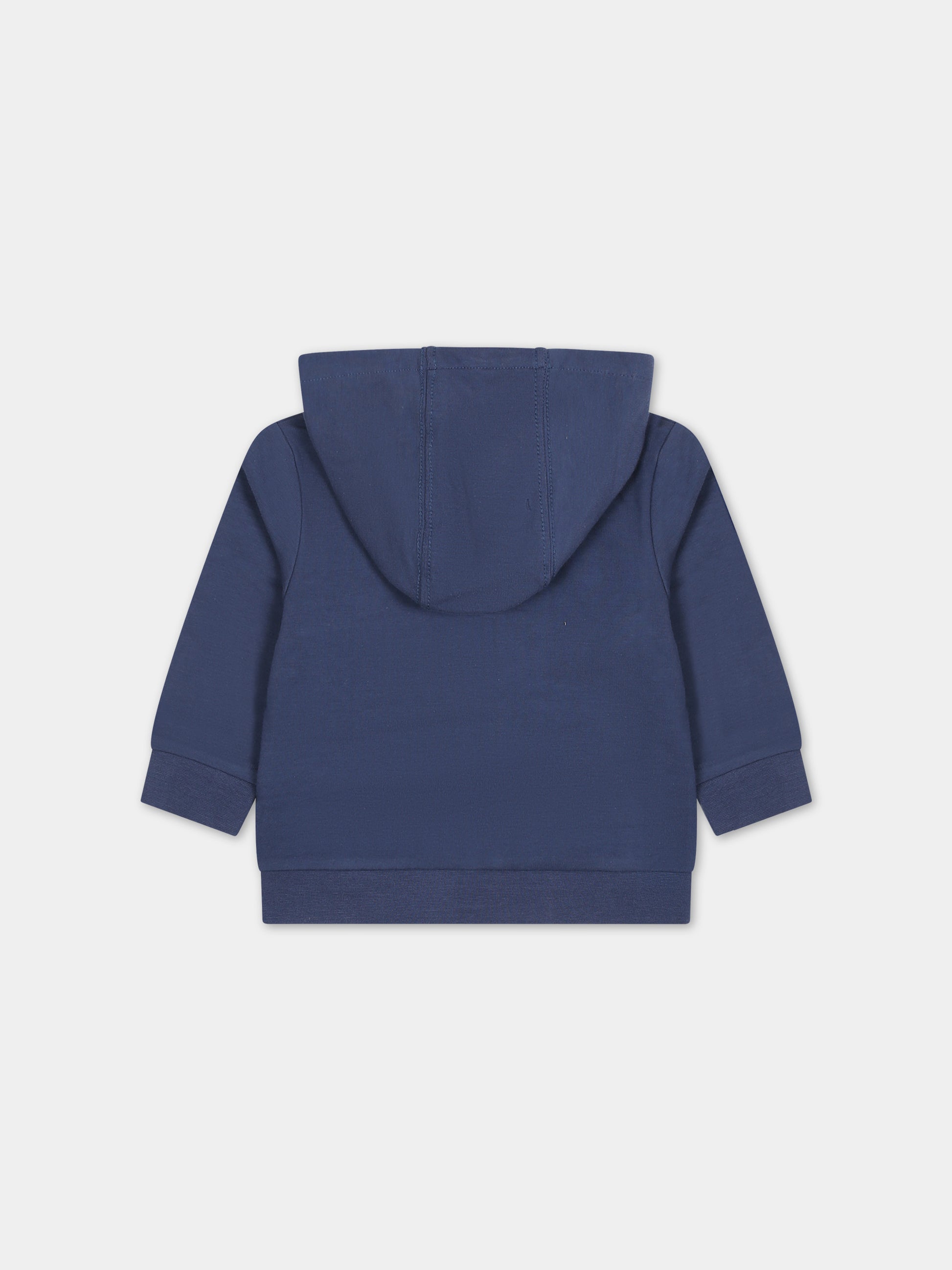 Felpa con cappuccio blu per neonato con logo,Timberland,T60174 82H