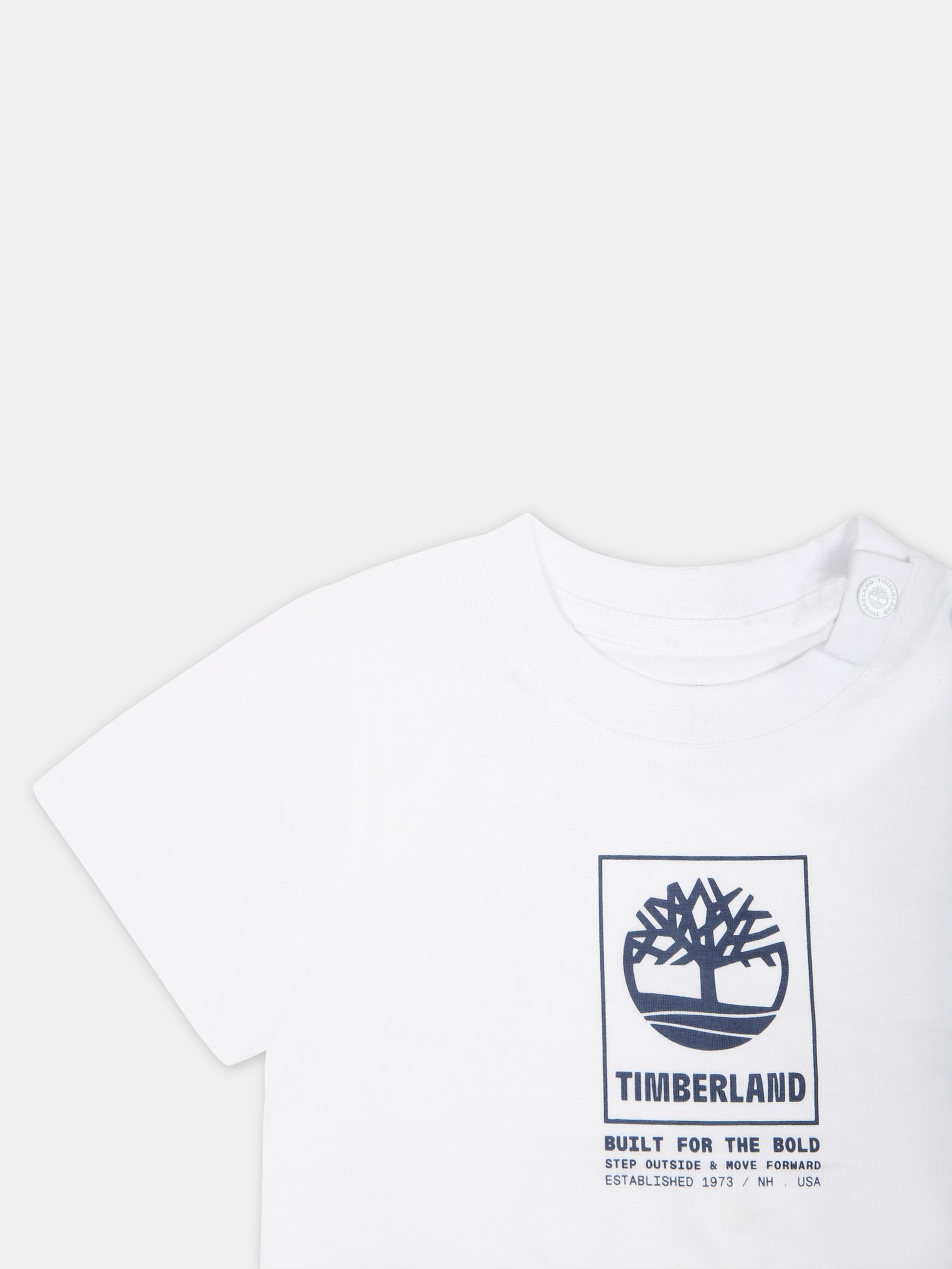 T-shirt bianca per neonato con logo,Timberland,T60100 10P