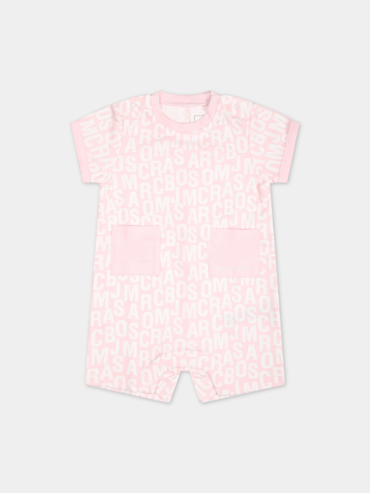 Pagliaccetto rosa per neonata con logo,Little Marc Jacobs,W60148 475