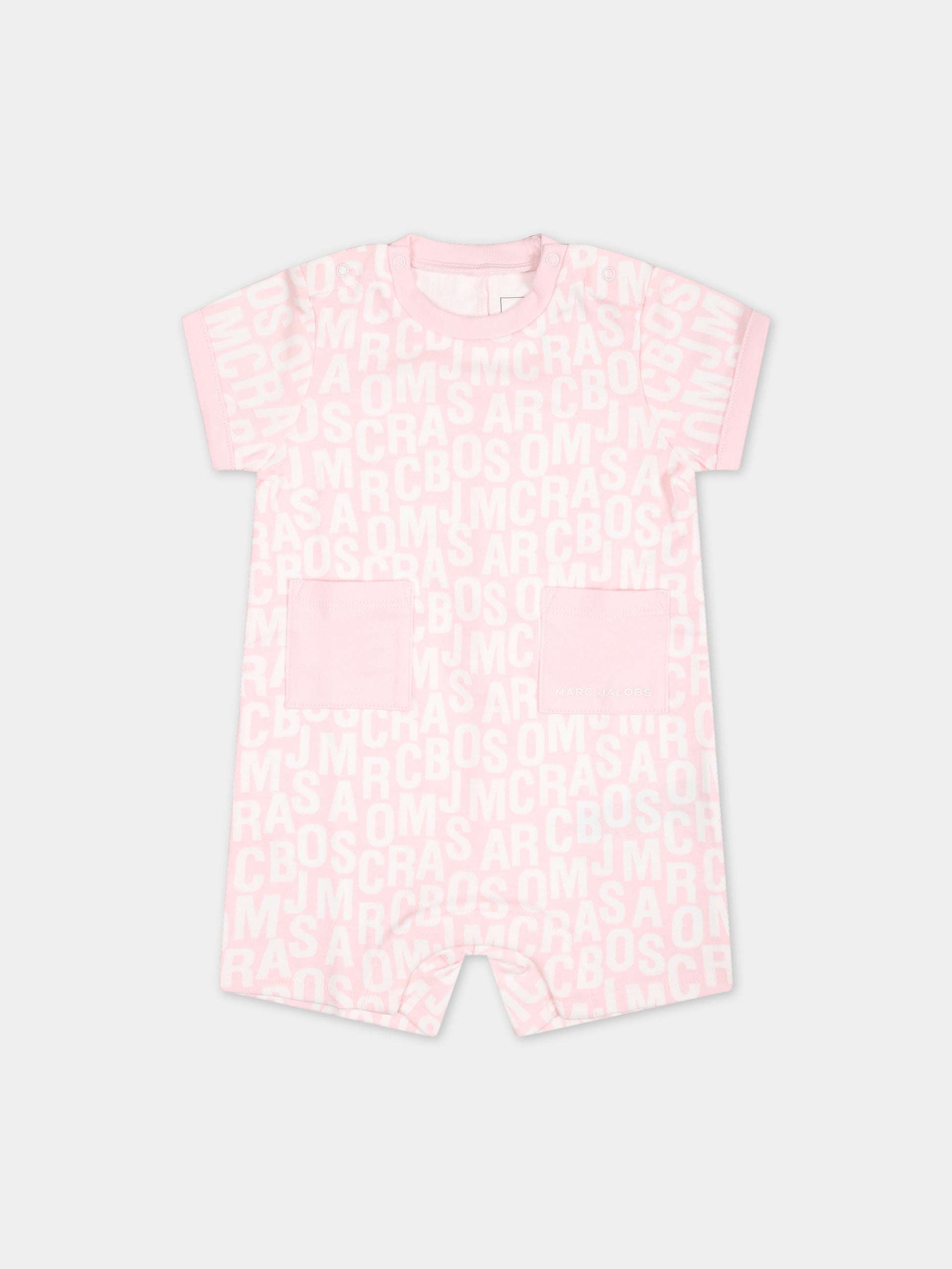 Pagliaccetto rosa per neonata con logo,Little Marc Jacobs,W60148 475