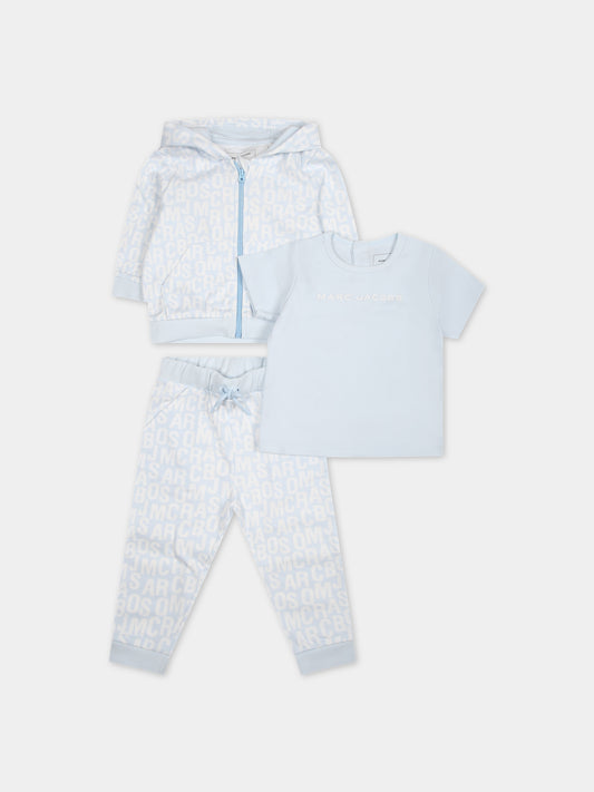 Completo celeste per neonato con logo,Marc Jacobs,W60151 791