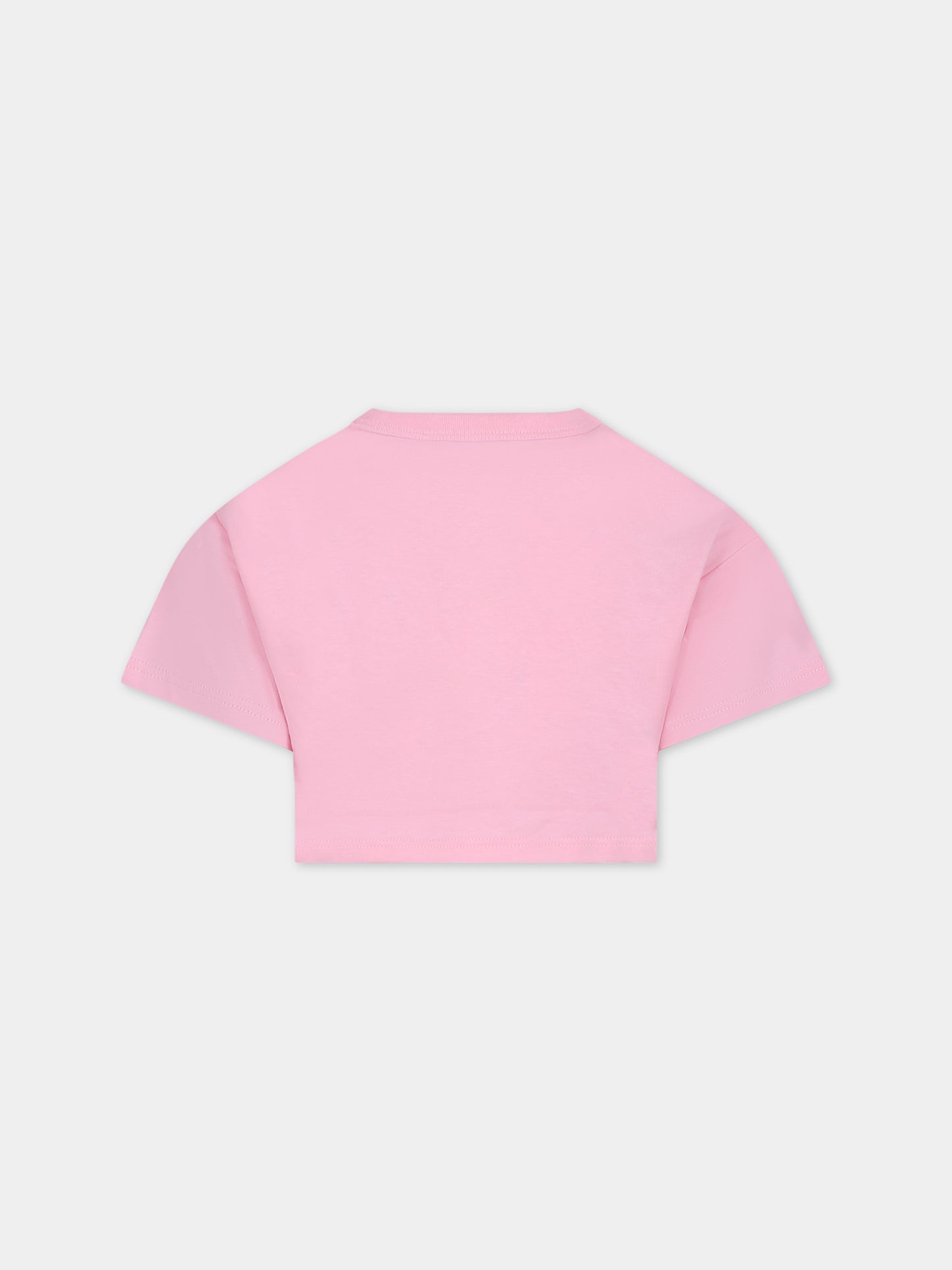 T-shirt crop rosa per bambina,Little Marc Jacobs,W60168 45T