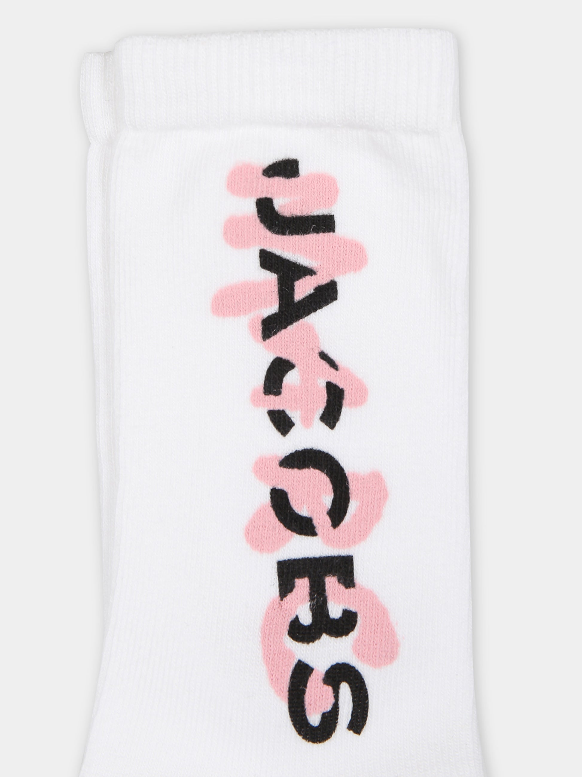 Calzini bianchi per bambina con logo,Little Marc Jacobs,W60007 10P