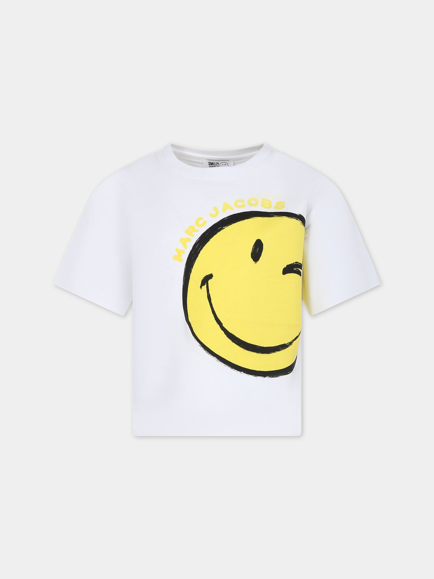 T-shirt bianca per bambino con smile e logo,Marc Jacobs,W60040 10P