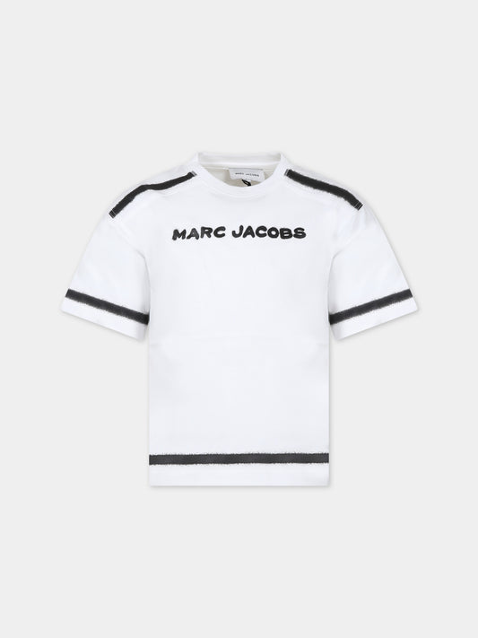 T-shirt bianca per bambini con logo,Little Marc Jacobs,W60187 10P