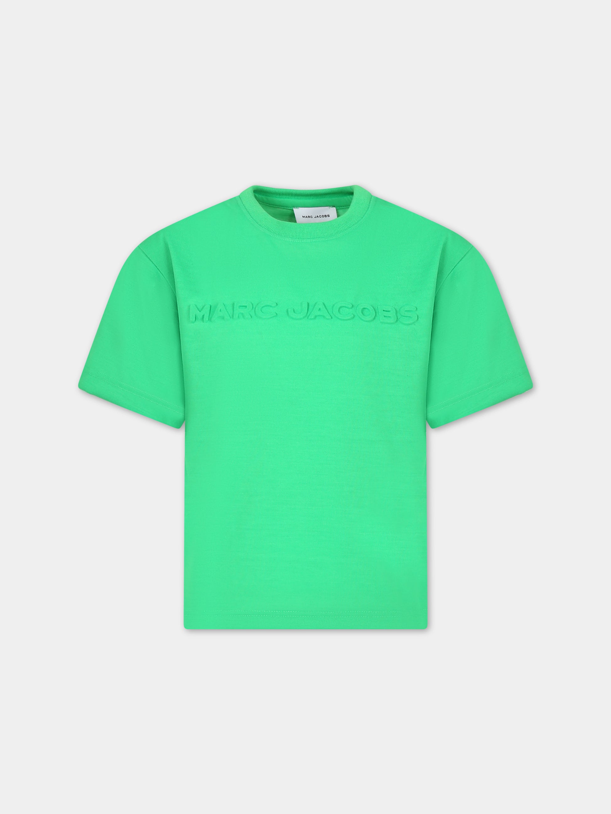 T-shirt verde per bambini con logo,Little Marc Jacobs,W60038 68G