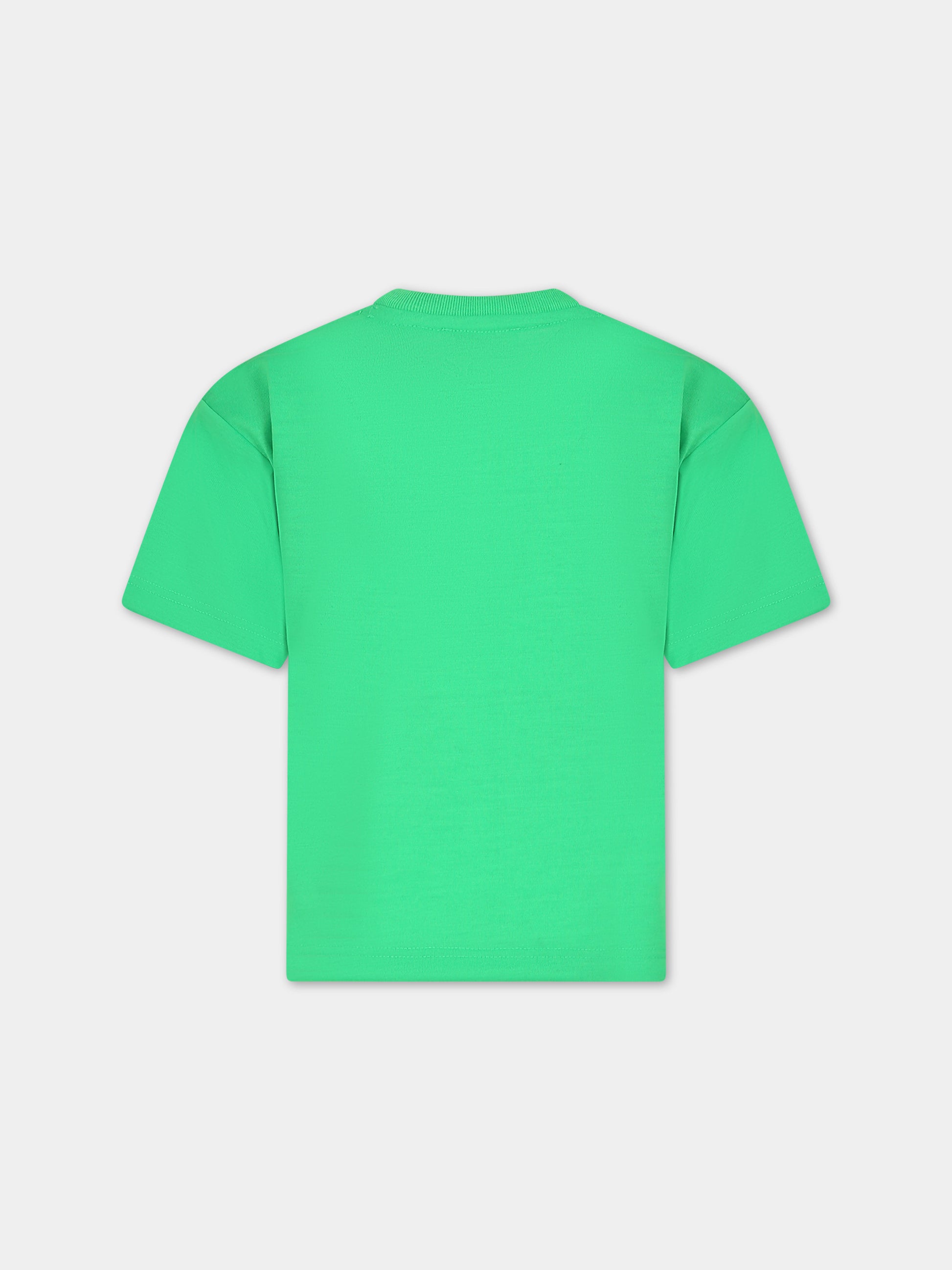 T-shirt verde per bambini con logo,Little Marc Jacobs,W60038 68G