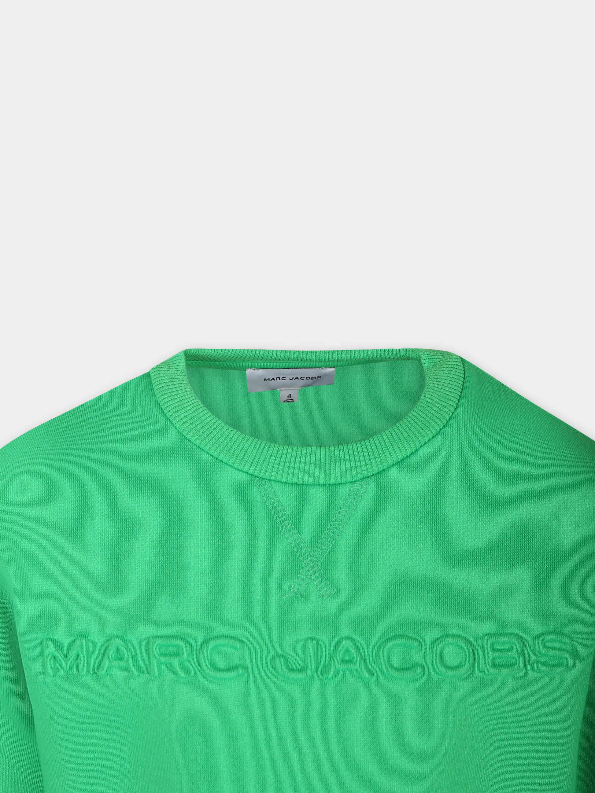 Felpa verde per bambini con logo,Little Marc Jacobs,W60141 68G