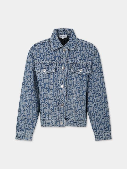 Giubbotto in denim per bambini con logo all-over,Little Marc Jacobs,W60173 Z10