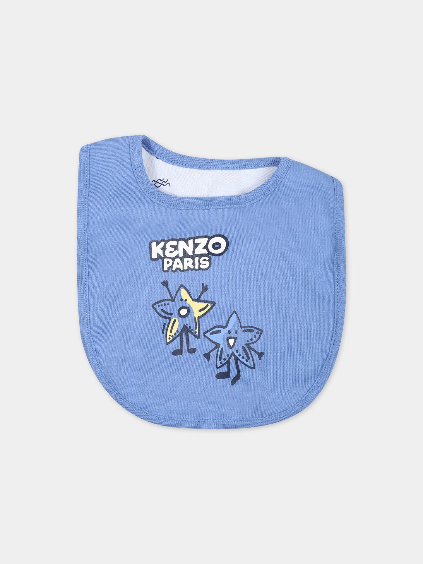 Set celeste per neonato con stampa e logo,Kenzo Kids,K60067 771