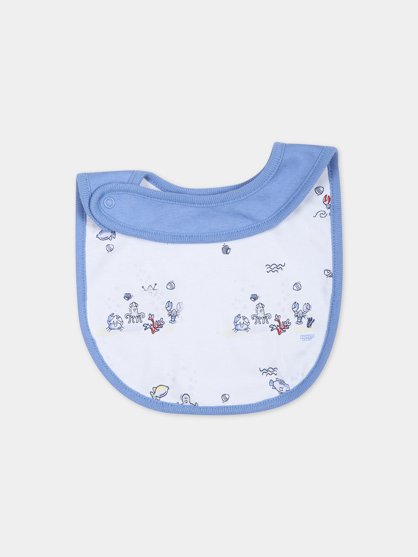 Set celeste per neonato con stampa e logo,Kenzo Kids,K60067 771