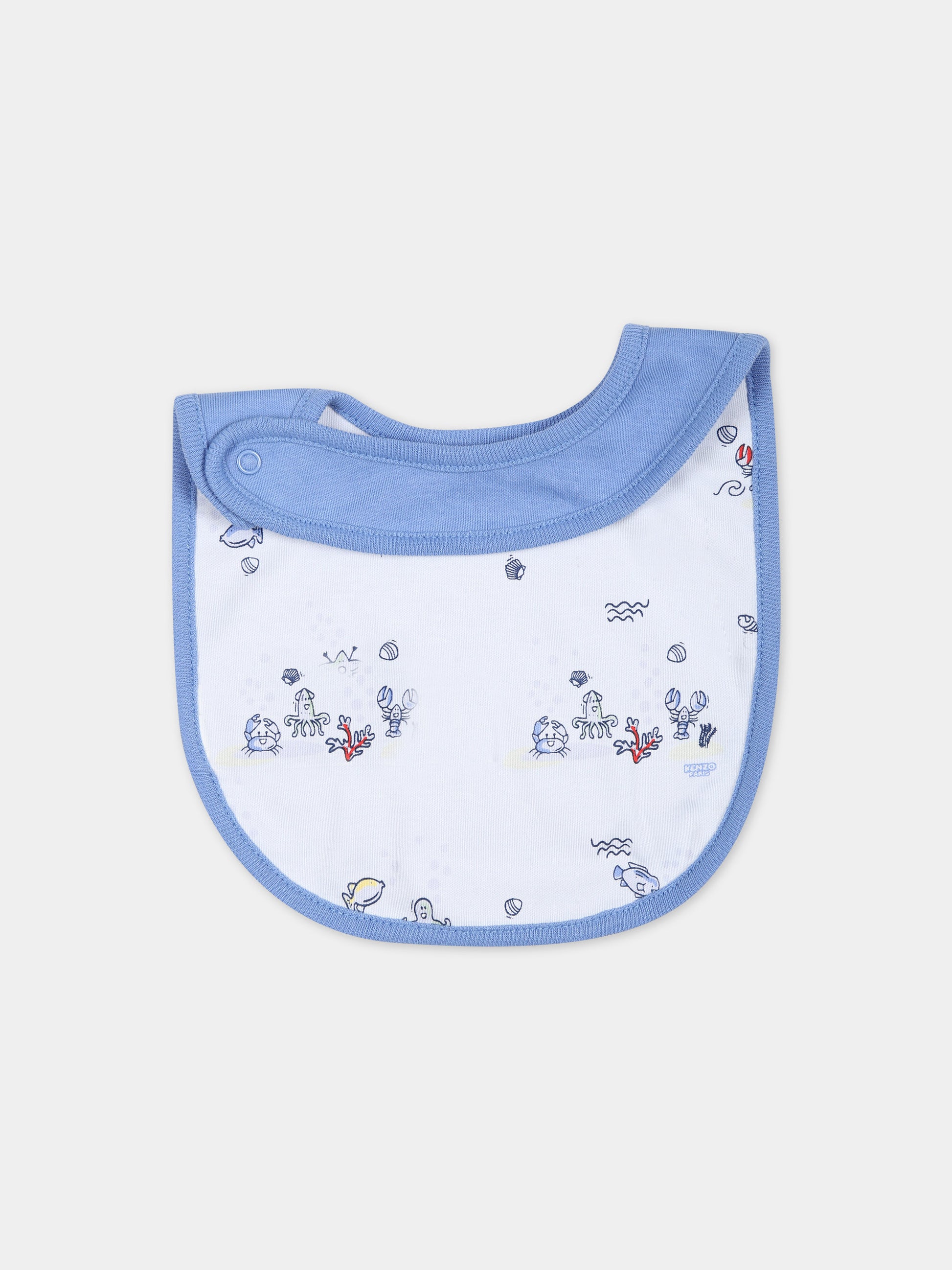 Set celeste per neonato con stampa e logo,Kenzo Kids,K60067 771