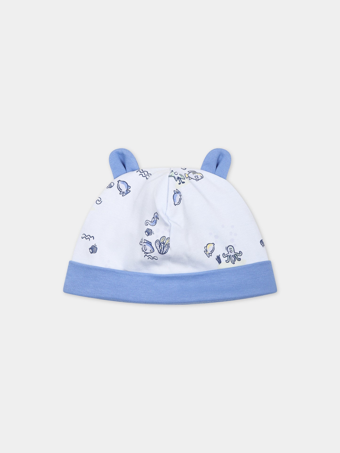 Set celeste per neonato con stampa e logo,Kenzo Kids,K60067 771