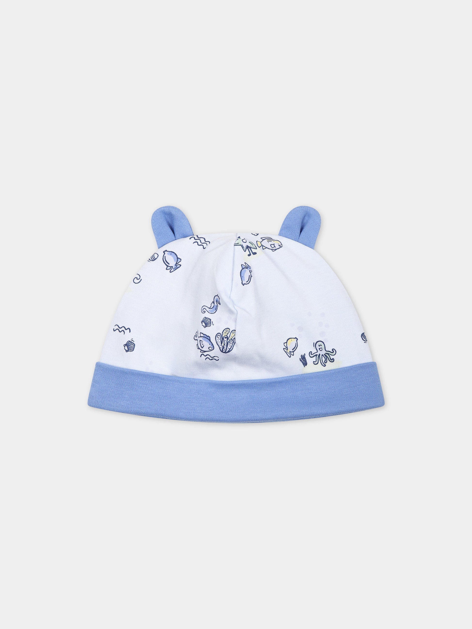 Set celeste per neonato con stampa e logo,Kenzo Kids,K60067 771
