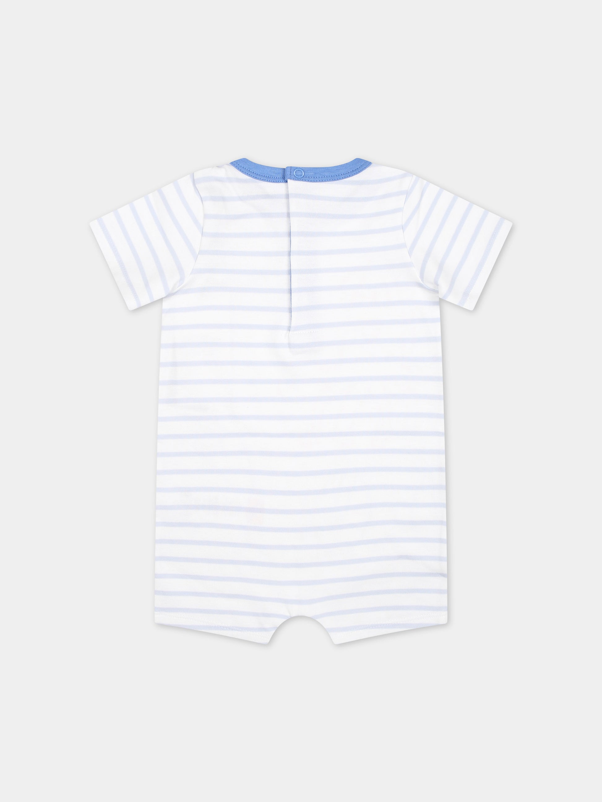 Pagliaccetto bianco per neonato con stampa e logo,Kenzo Kids,K60060 10P