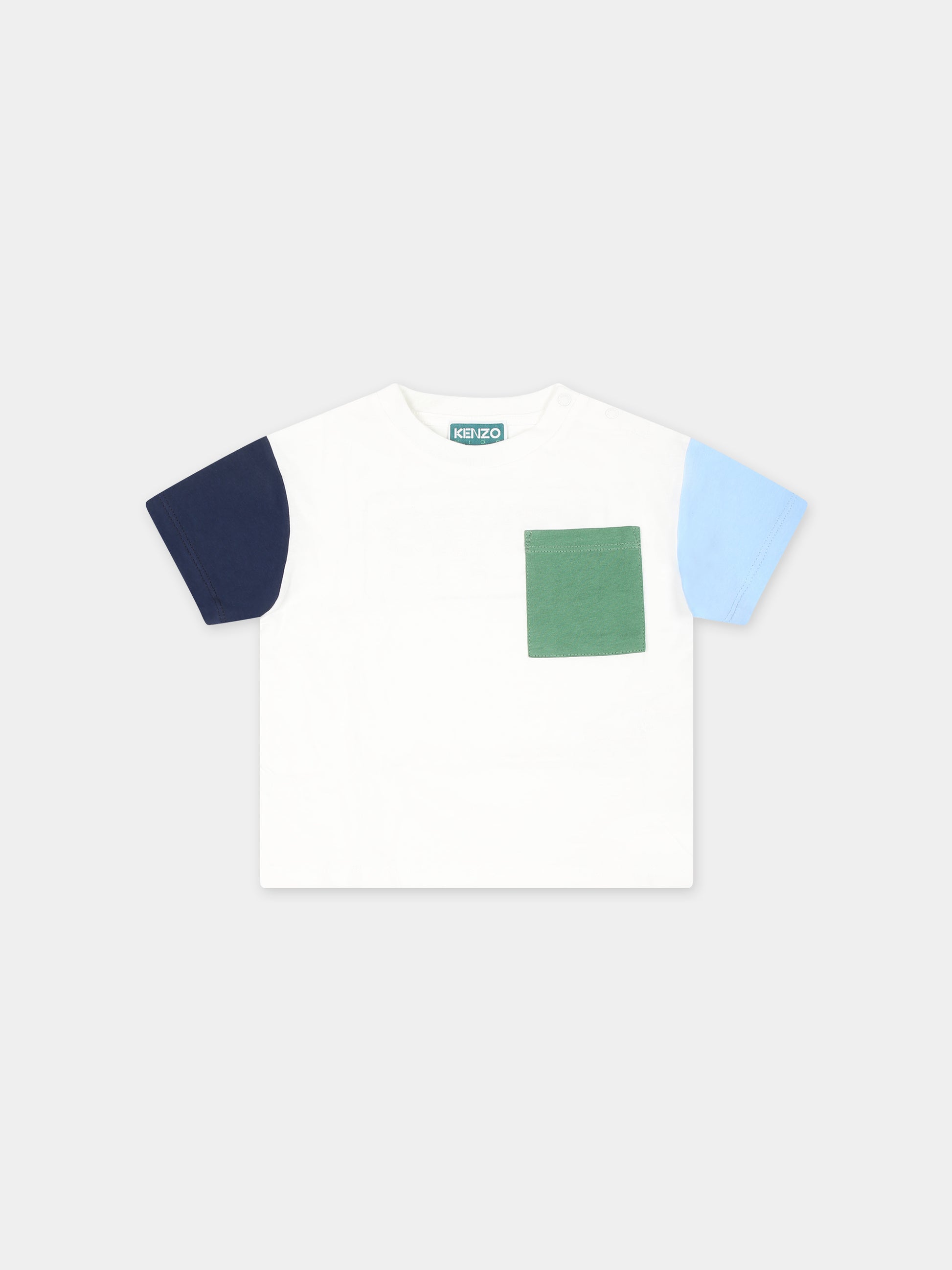 T-shirt avorio per neonato con logo,Kenzo Kids,K60165 12P