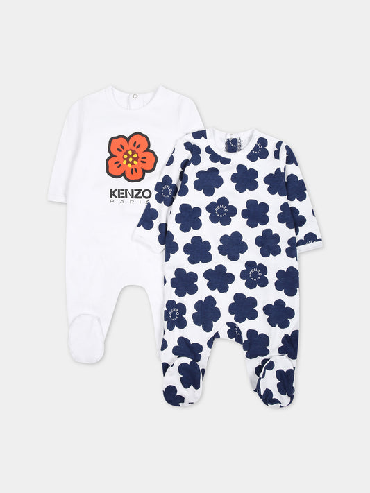 Set di tutine multicolor per neonata con logo,Kenzo Kids,K60075 10P