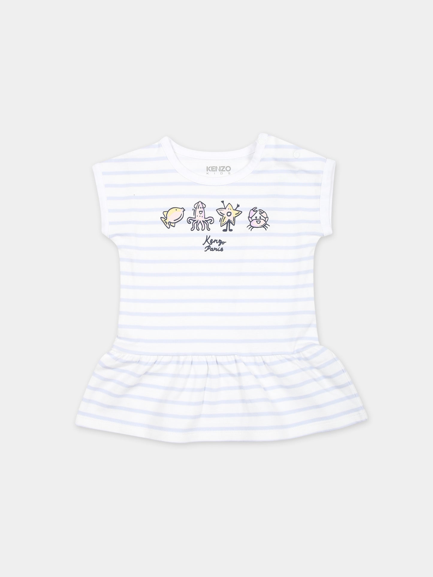 Completo sportivo bianco per neonata con animali marini,Kenzo Kids,K60052 10P