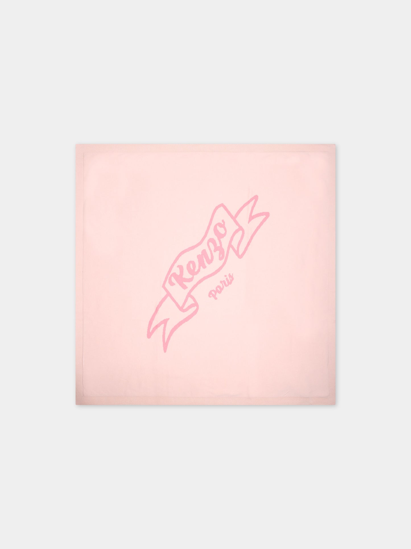 Coperta rosa per neonata con logo,Kenzo Kids,K60018 46T