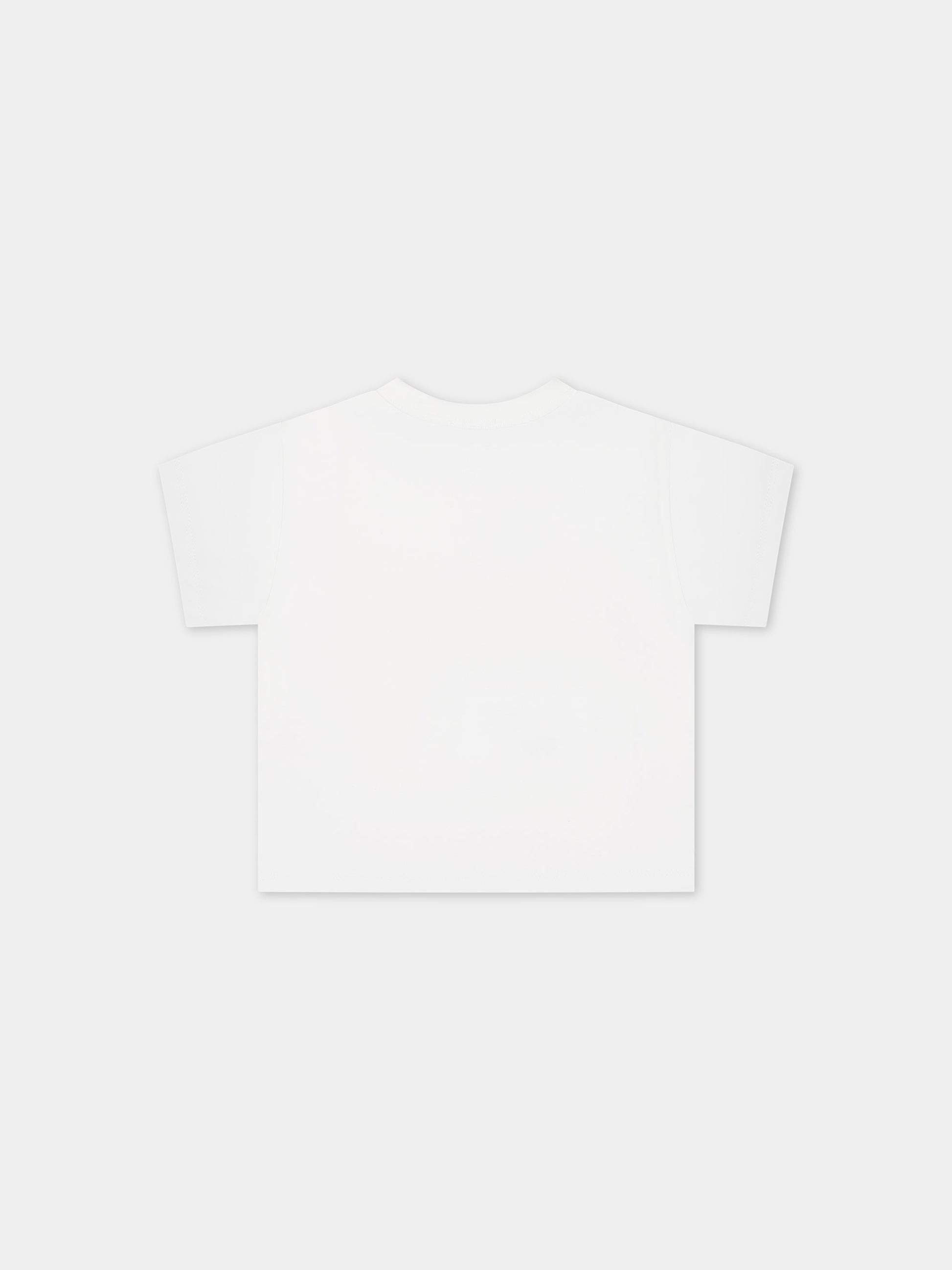 T-shirt bianca per neonata con logo,Kenzo Kids,K60129 12P