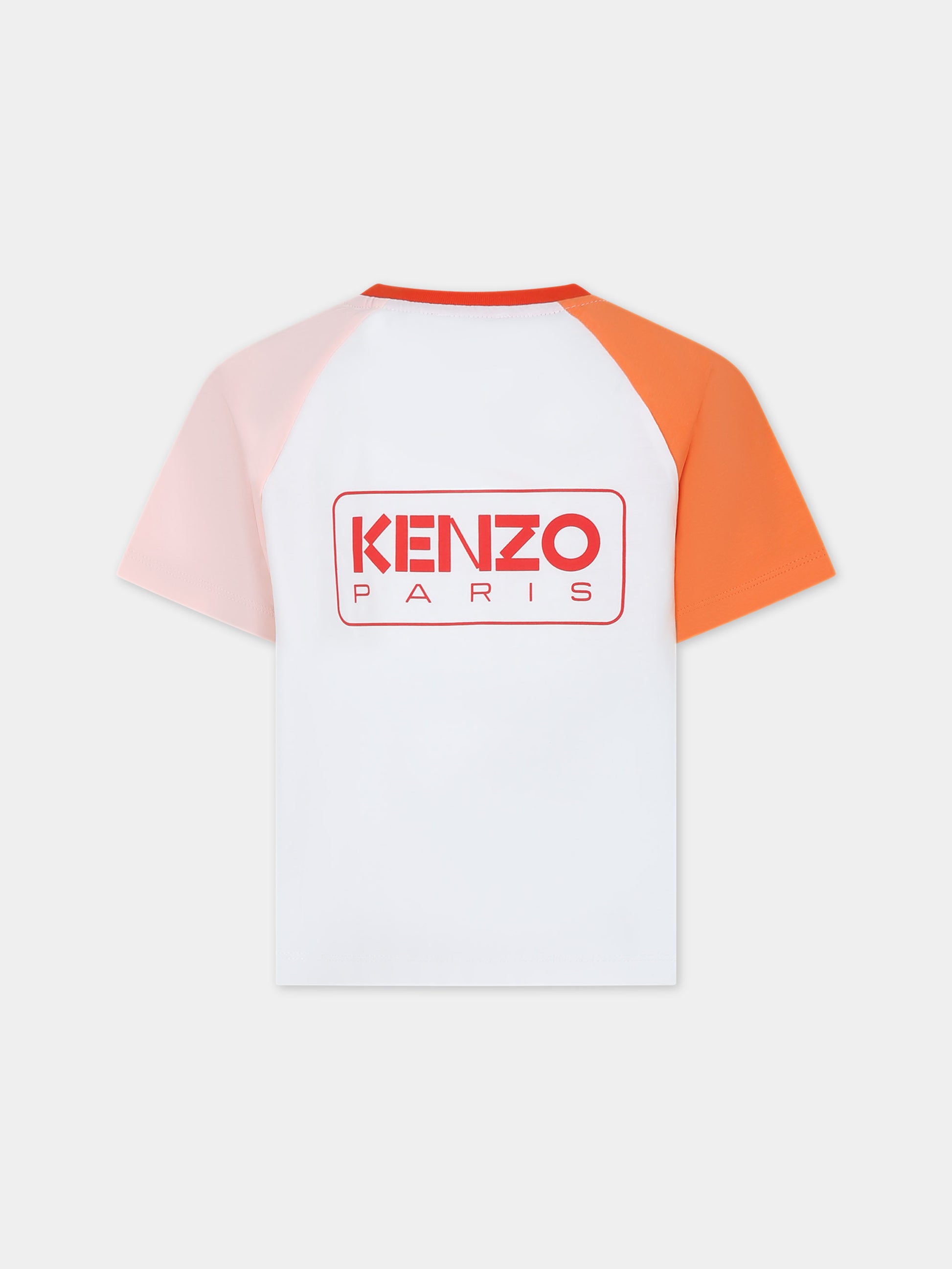 T-shirt multicolor per bambina con logo,Kenzo Kids,K60252 12P