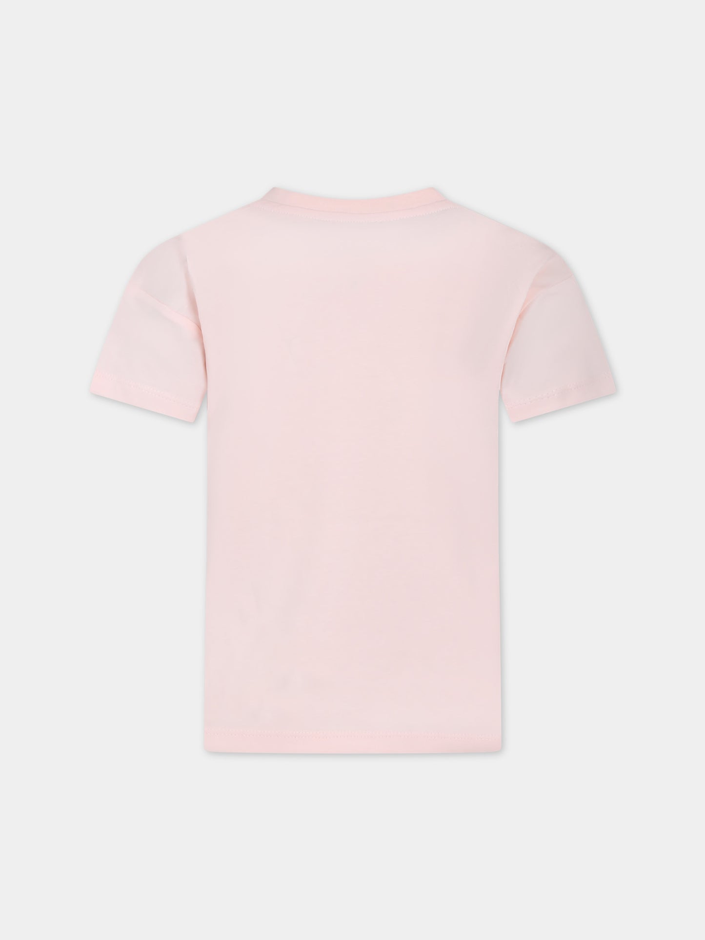 T-shirt rosa per bambina con logo,Kenzo Kids,K60251 46T