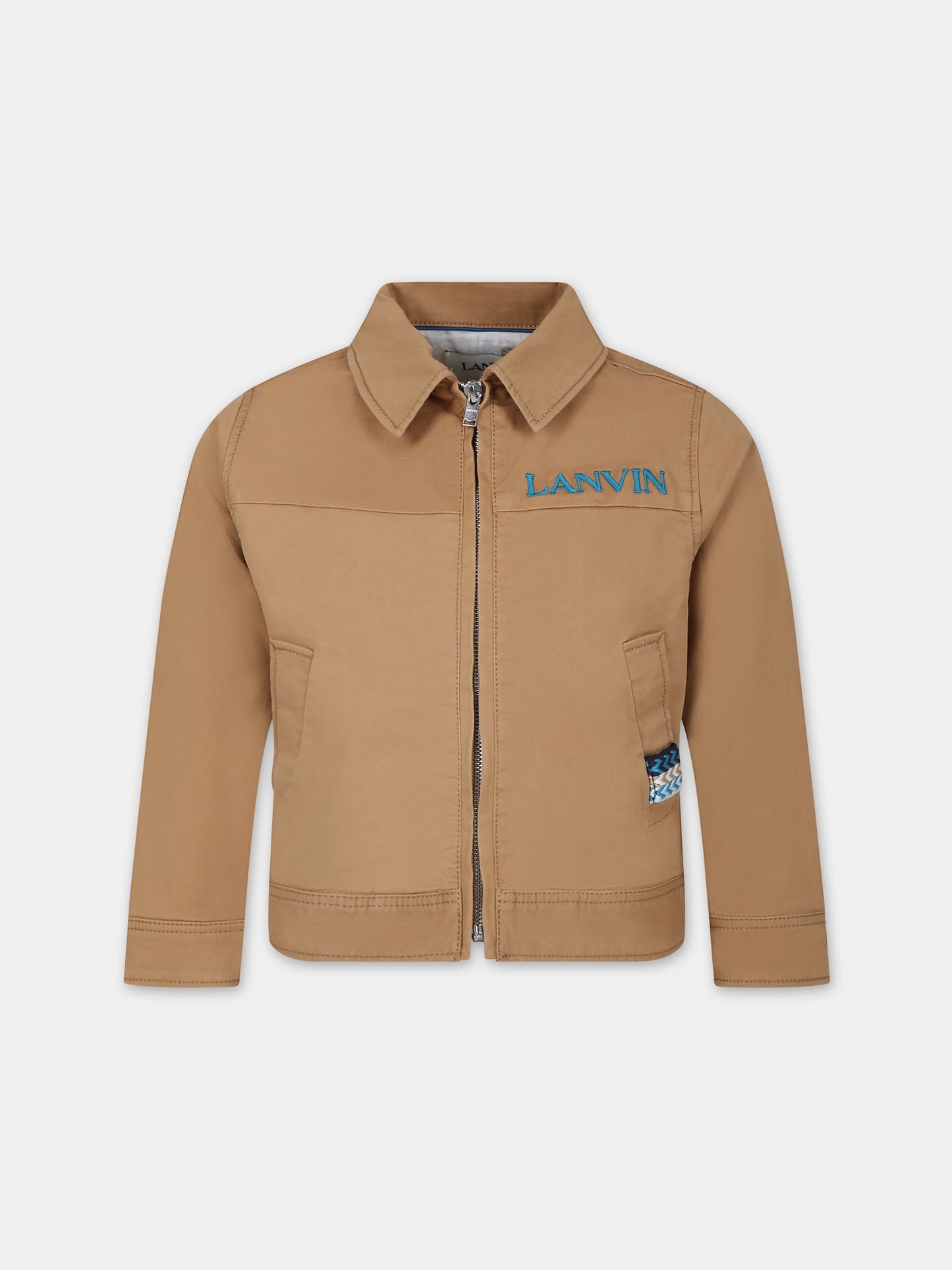 Giubbotto beige per bambino con logo,Lanvin Petite,N30056 280