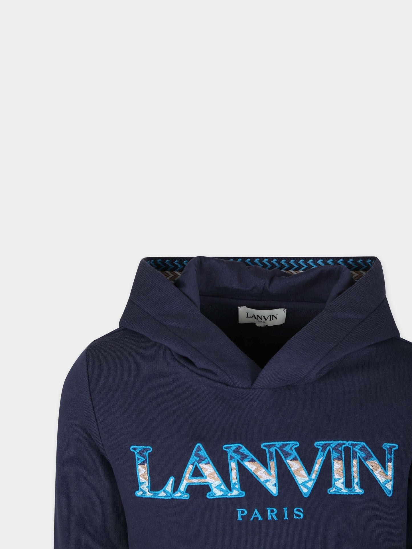 Felpa blu per bambino con logo,Lanvin Petite,N30058 84H