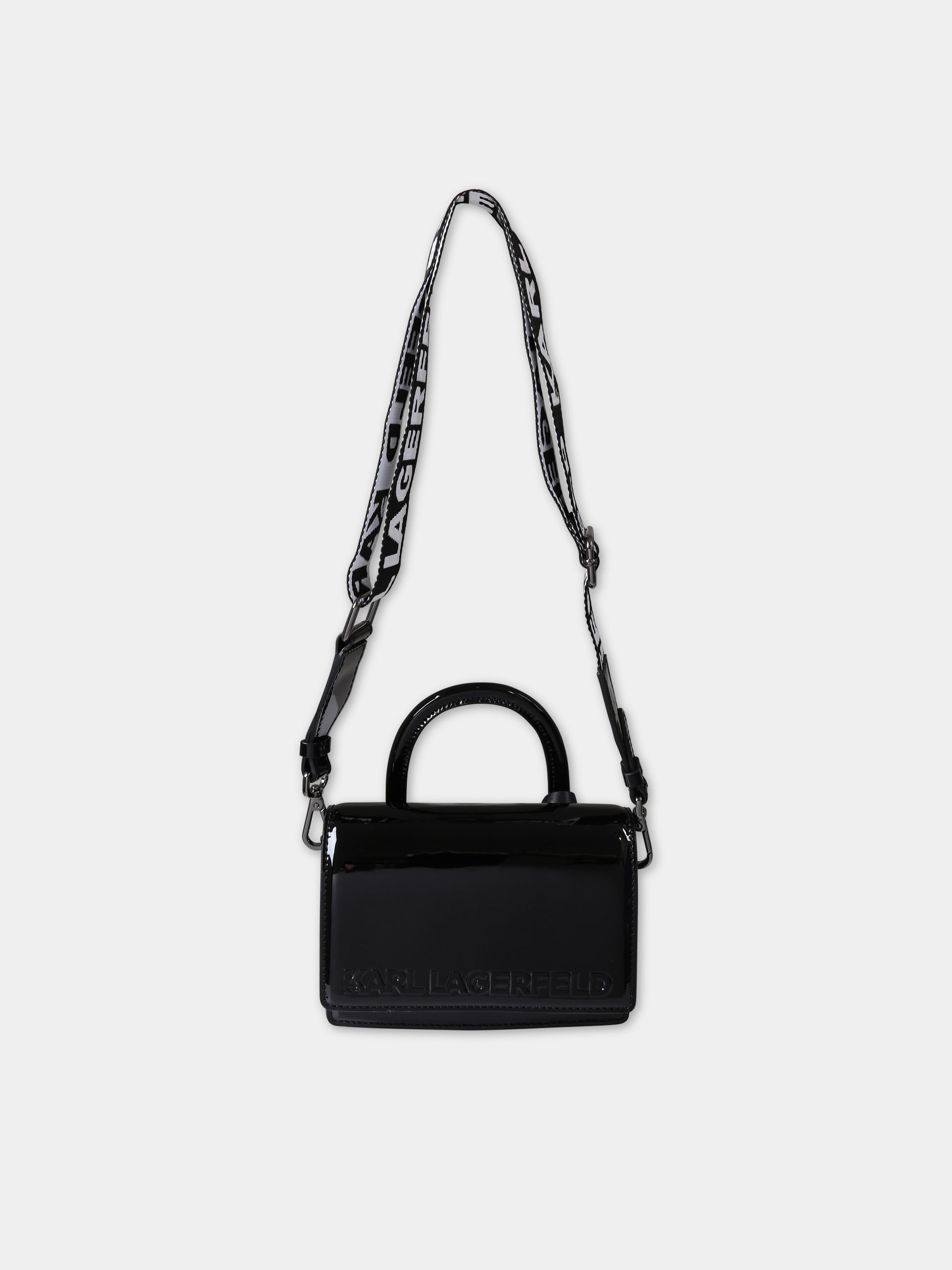 Borsa casual nera con logo,Karl Lagerfeld Kids,Z30169 09B