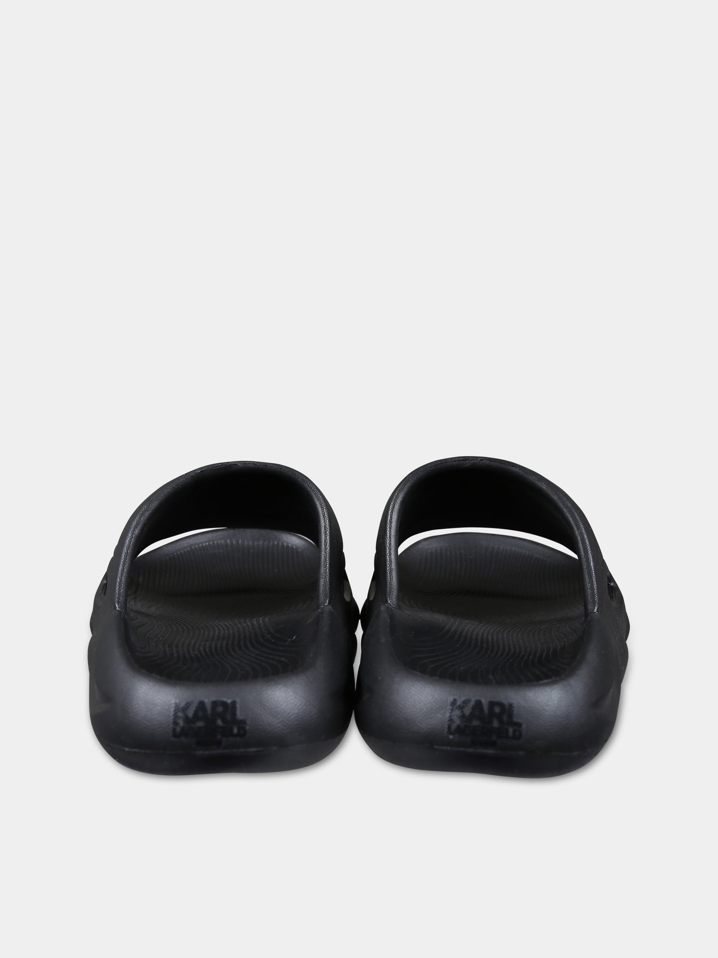 Ciabatte nere per bambini con logo e Karl,Karl Lagerfeld Kids,Z30018 09B