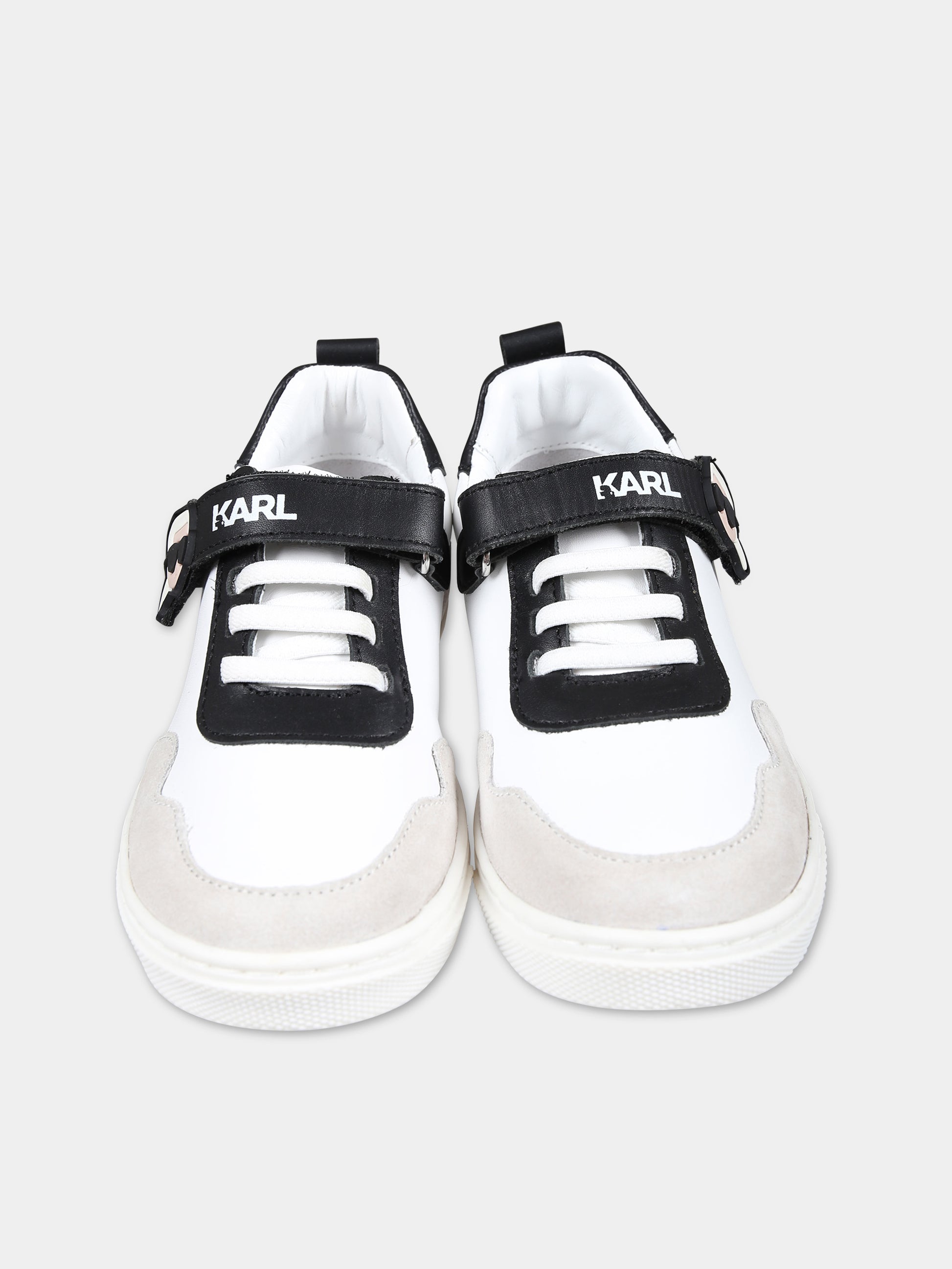 Sneakers basse bianche per bambini,Karl Lagerfeld Kids,Z30015 09B