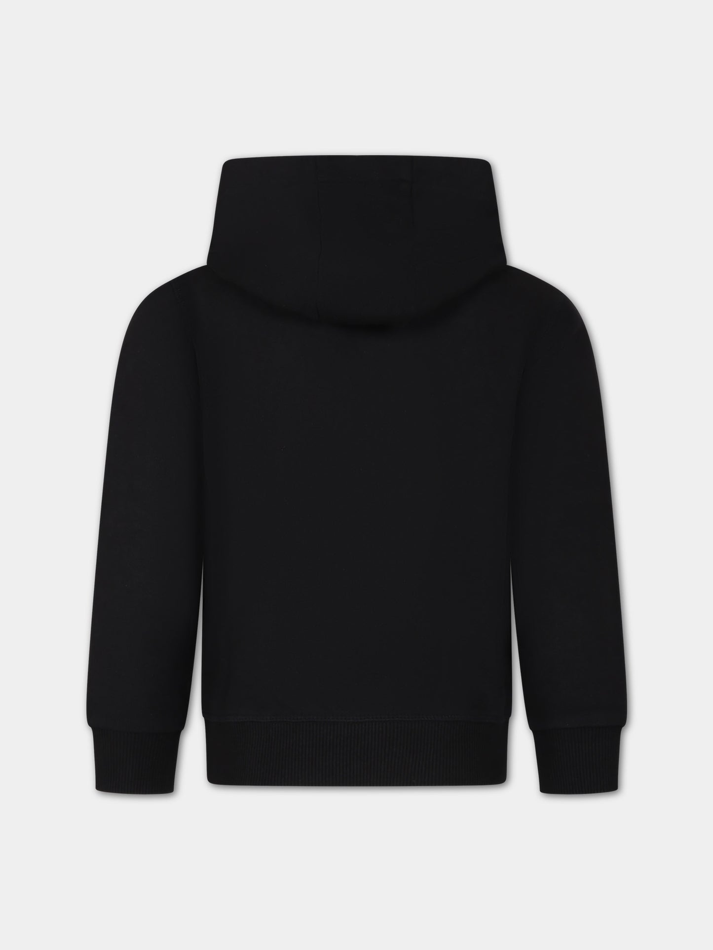 Felpa nera con cappuccio per bambino e logo,Hugo,G00022 09B